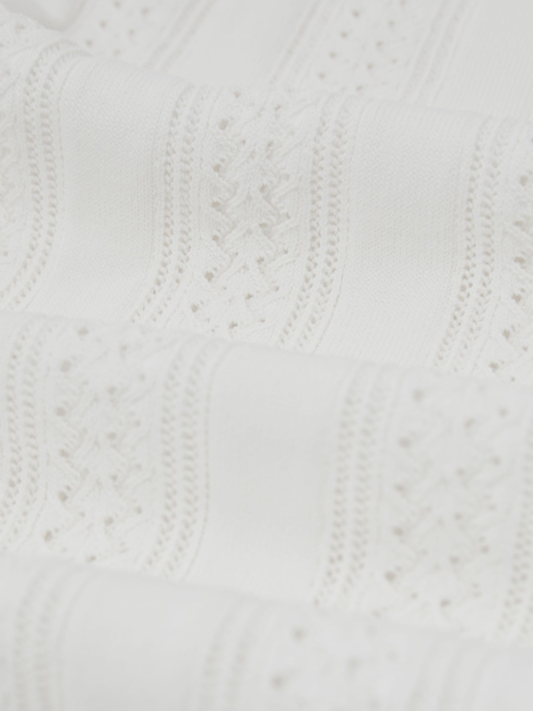 Pointelle-Knit Crew-Neck Tank Top in White - image 4