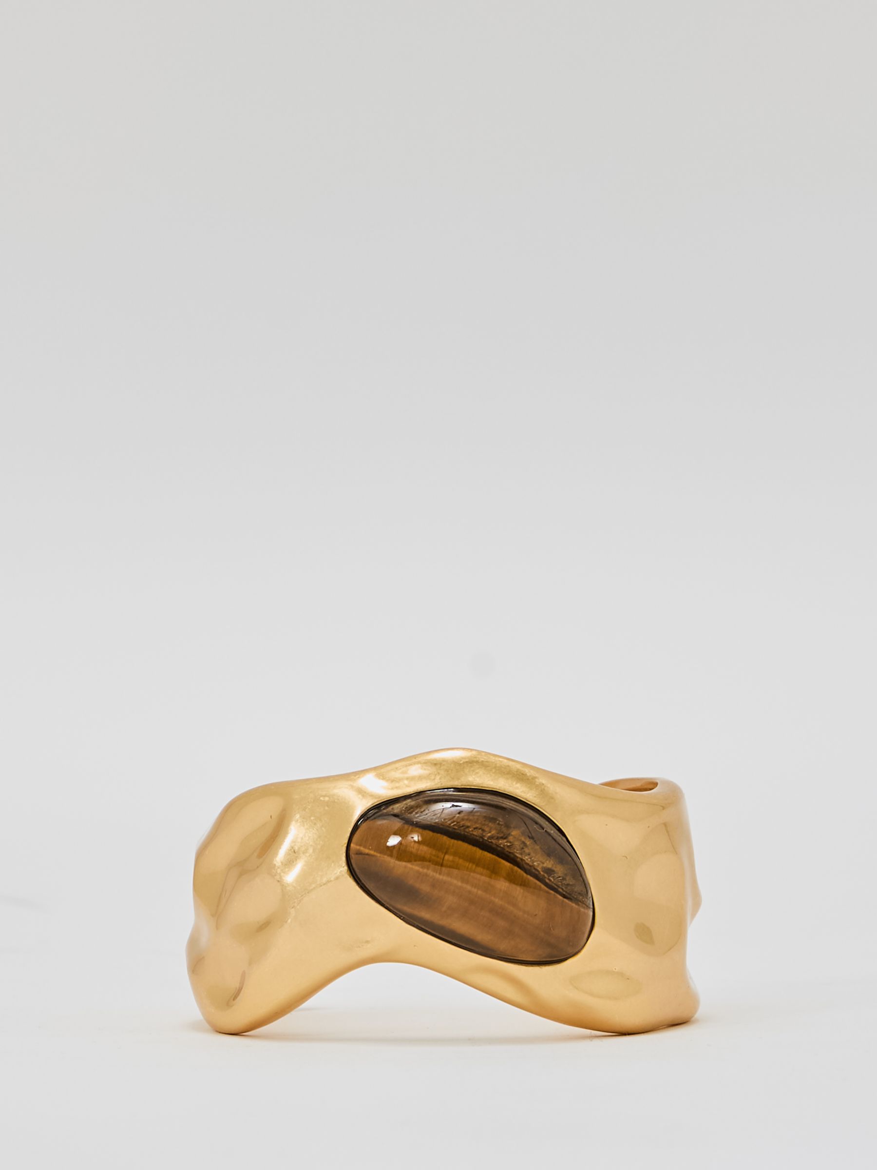 Tumbled-Stone Sculpted Cuff in Gold Tone - image 1