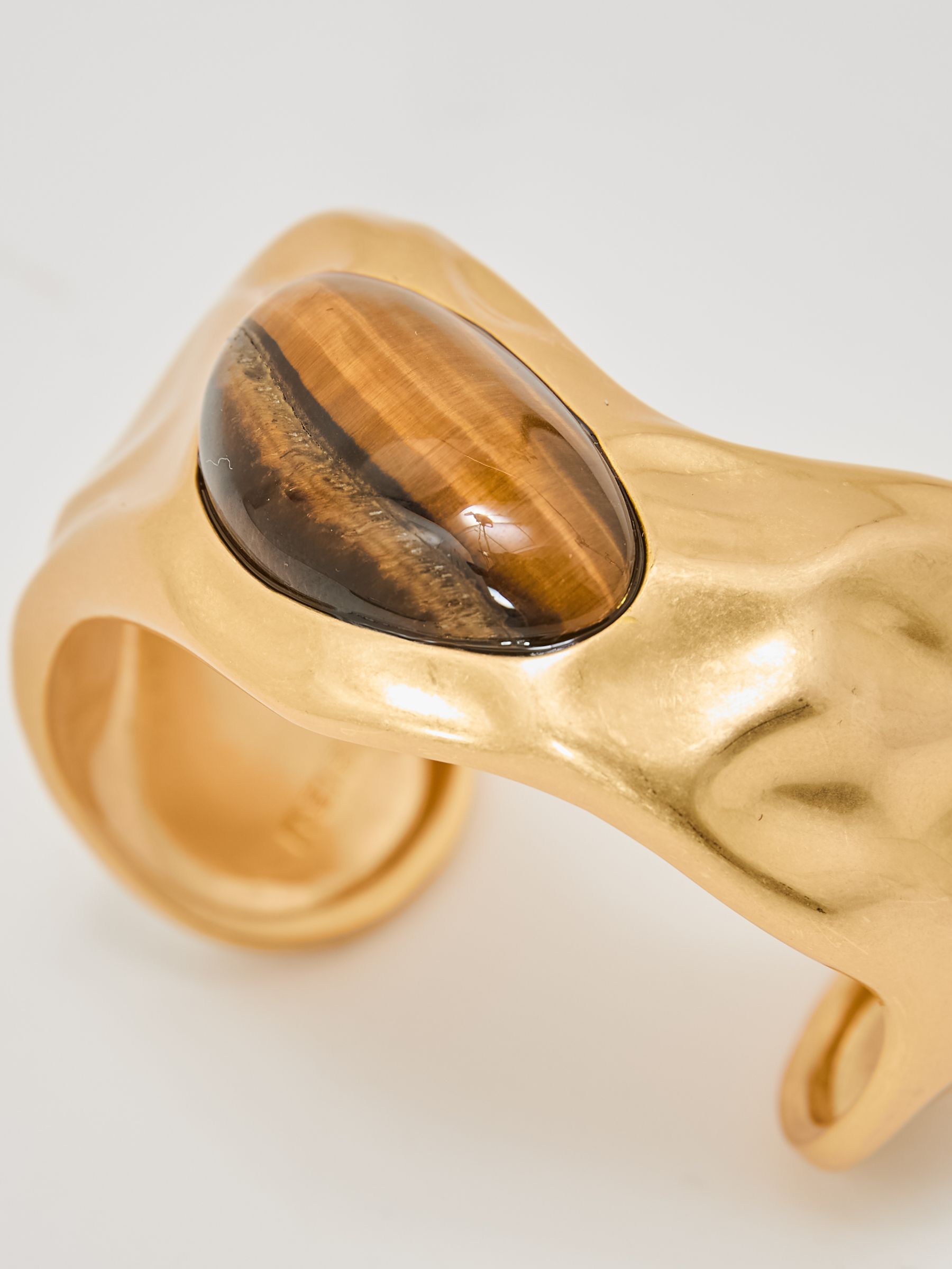 Tumbled-Stone Sculpted Cuff in Gold Tone - image 4
