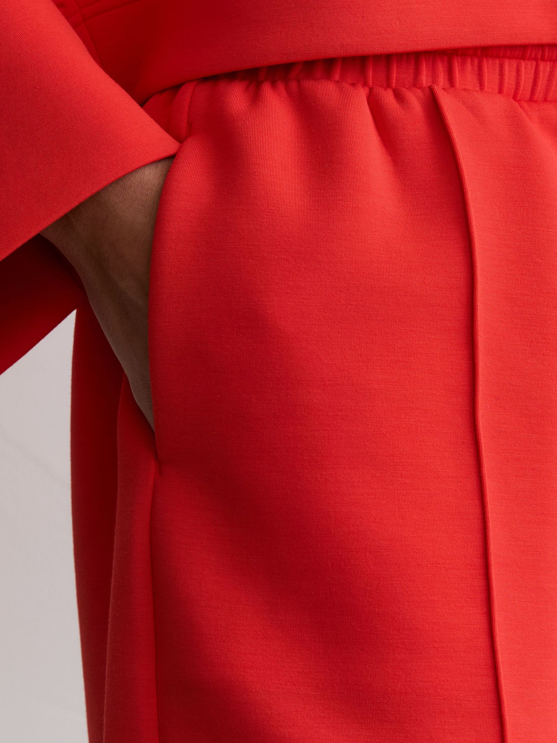 Premium Interlock Drawstring Shorts in Coral Red - Image 5 of 8