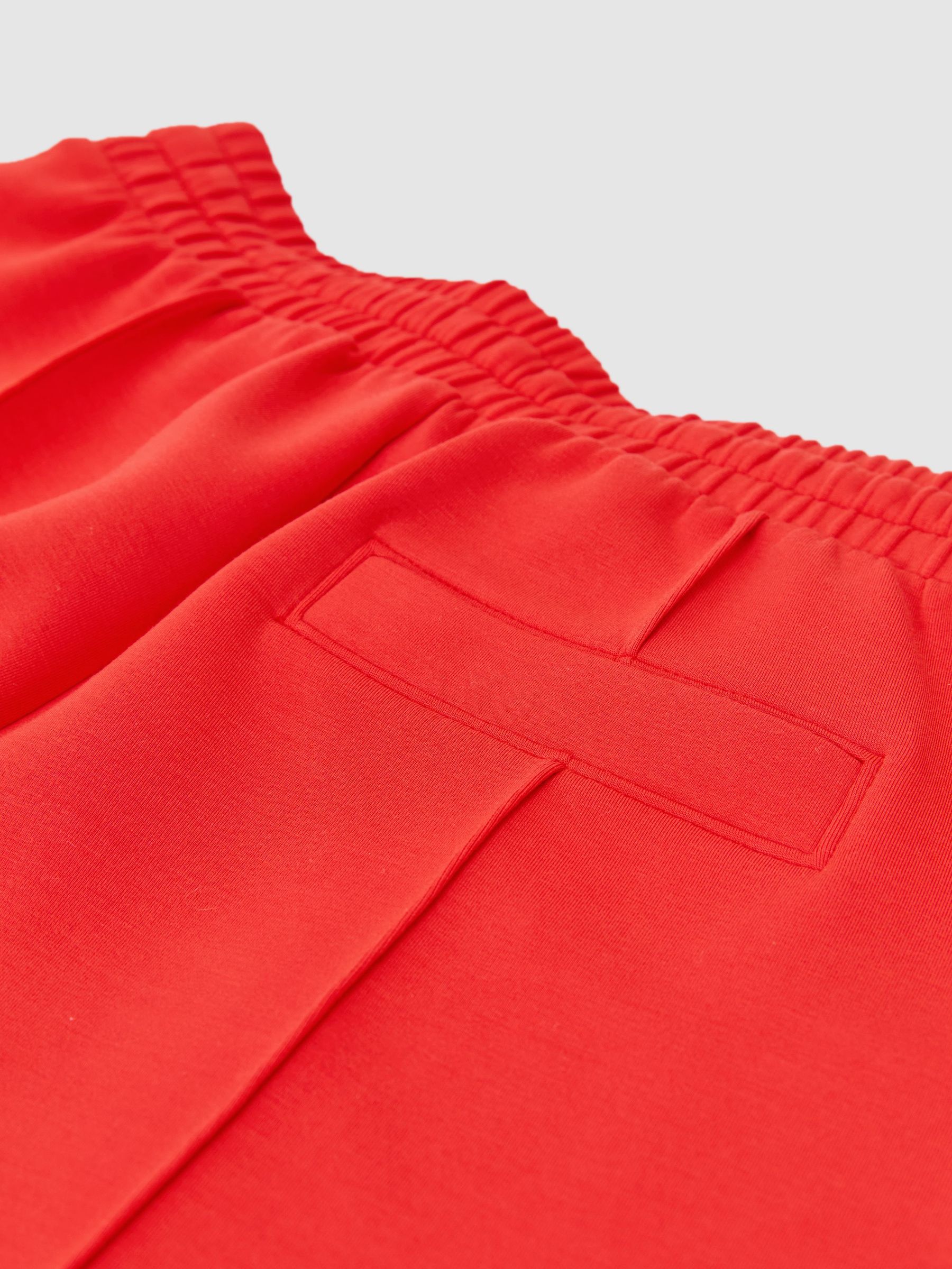 Premium Interlock Drawstring Shorts in Coral Red - Image 8 of 8