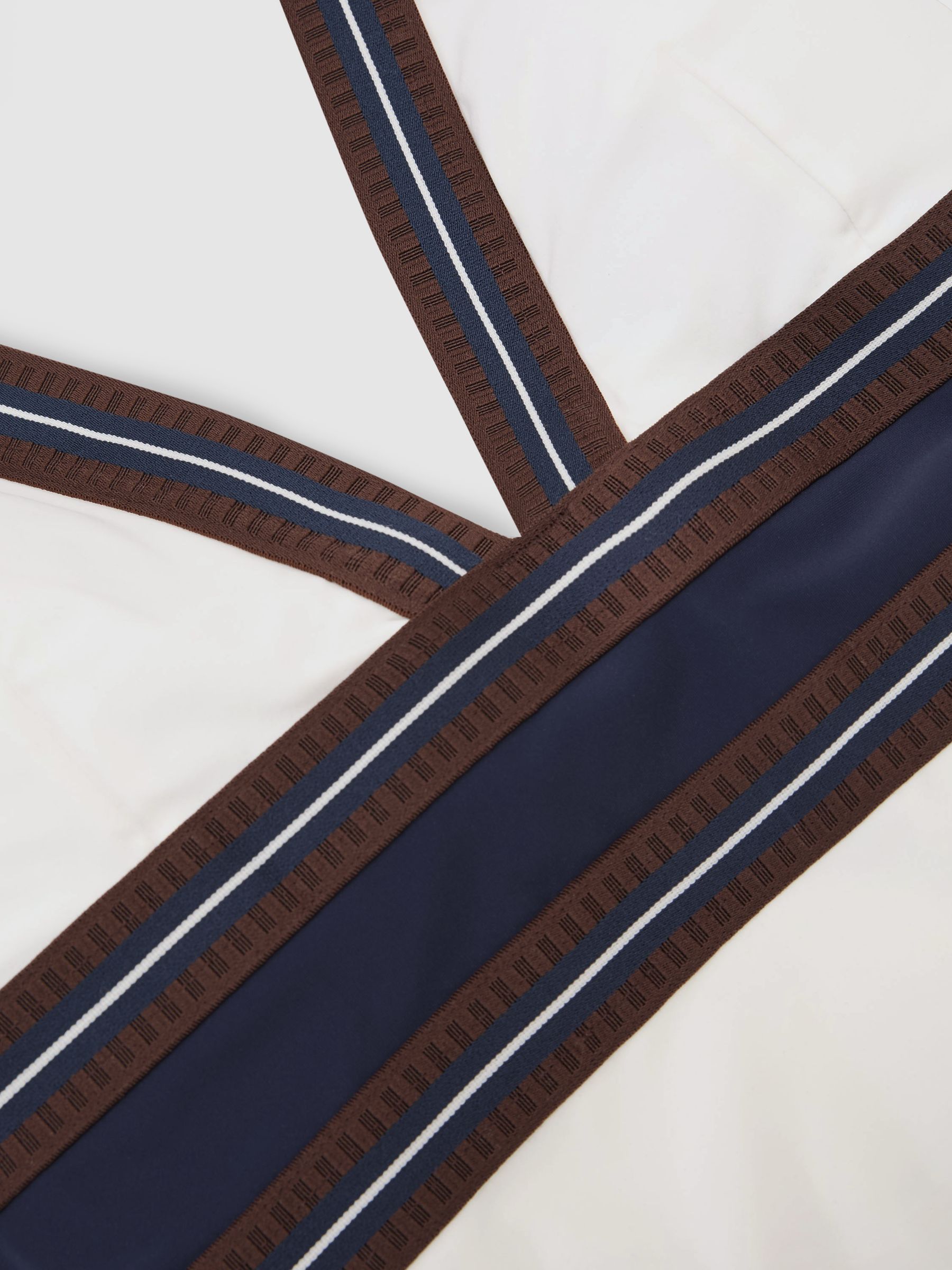 Colour-Block Halterneck Swimsuit in Ivory/Navy - image 3
