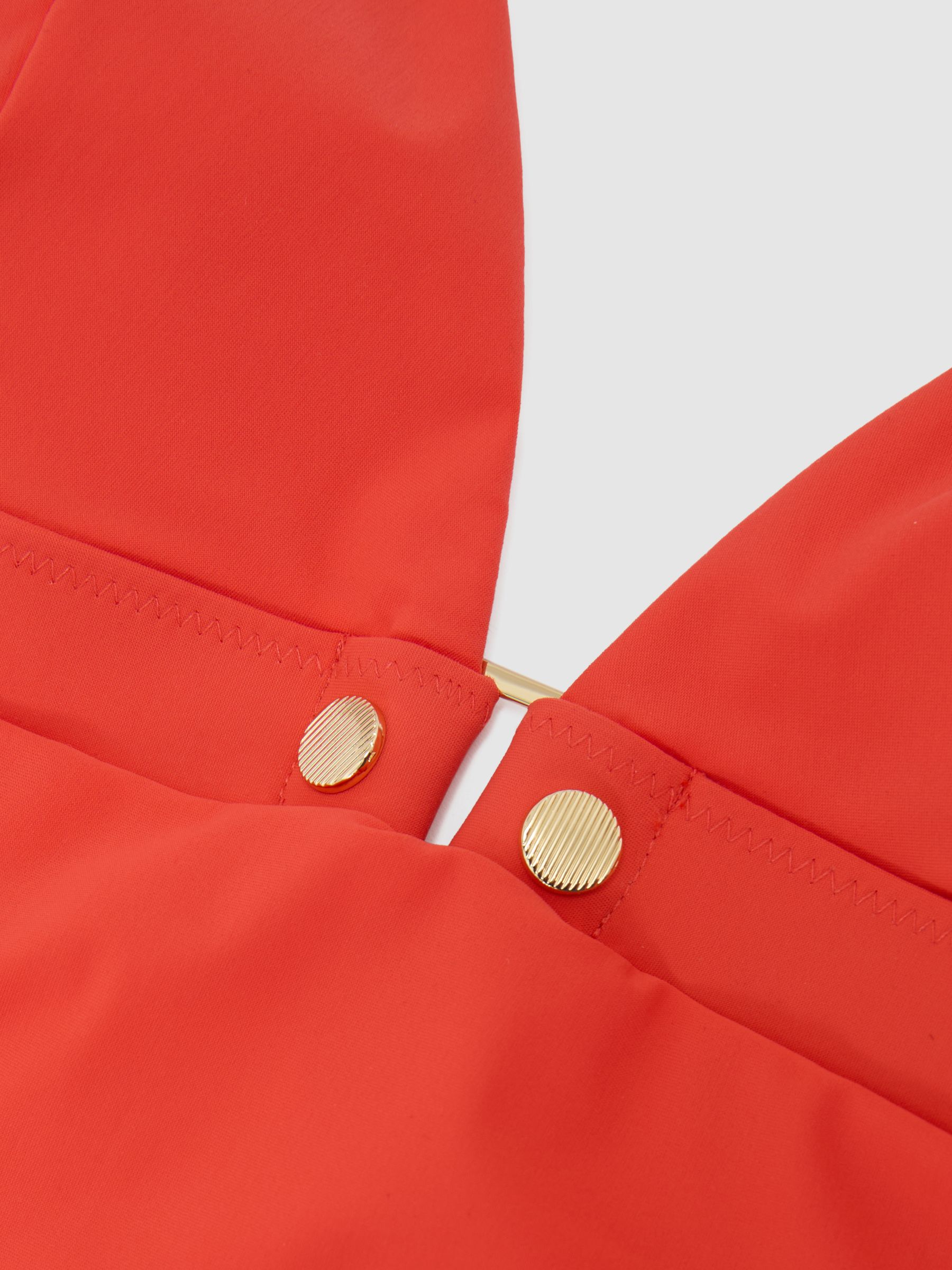 Halterneck Triangle Tankini Bikini in Coral Orange - Image 7 of 7