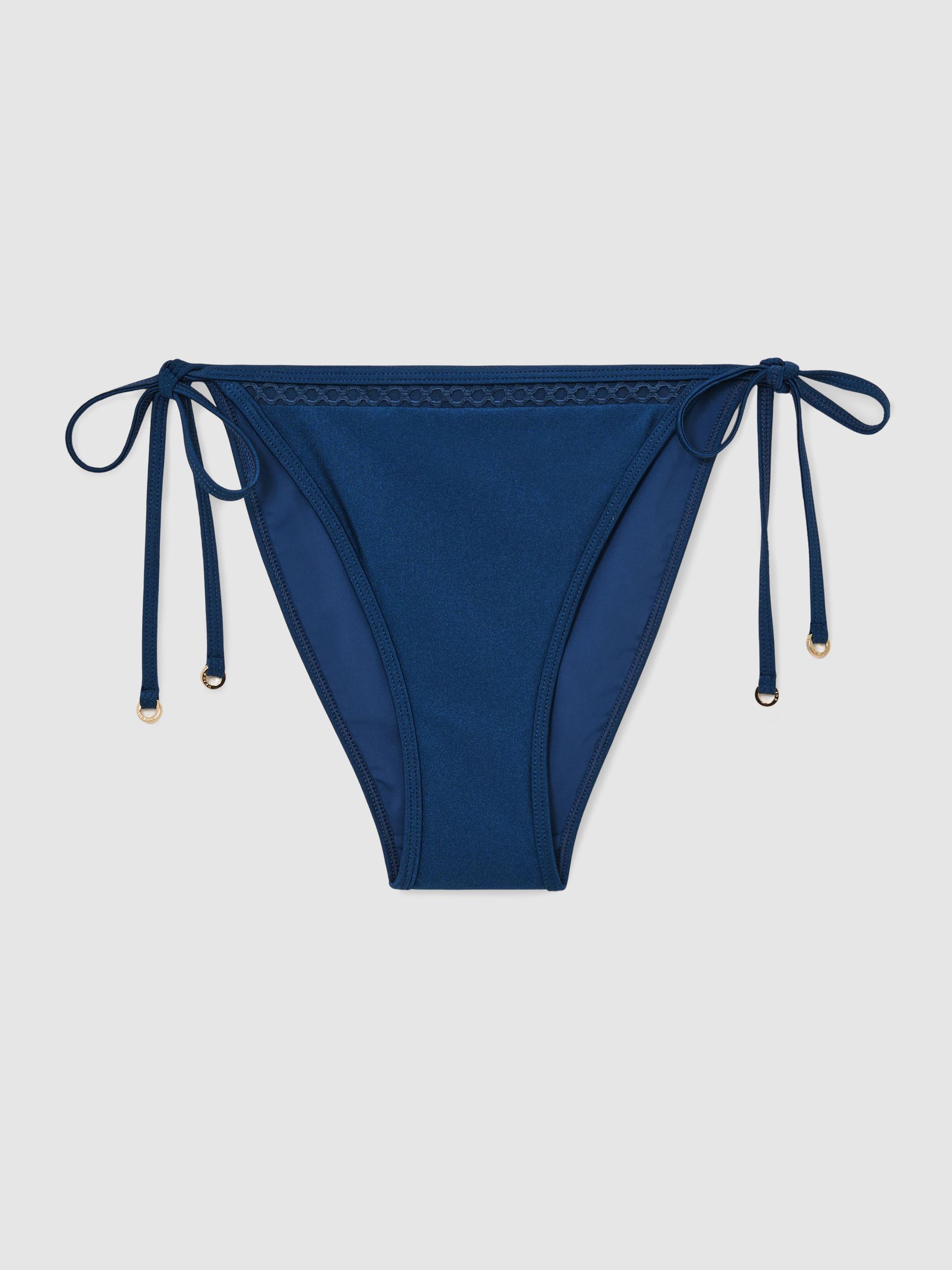 Shimmer Side-Tie Bikini Bottoms in Blue - Image 2 of 6