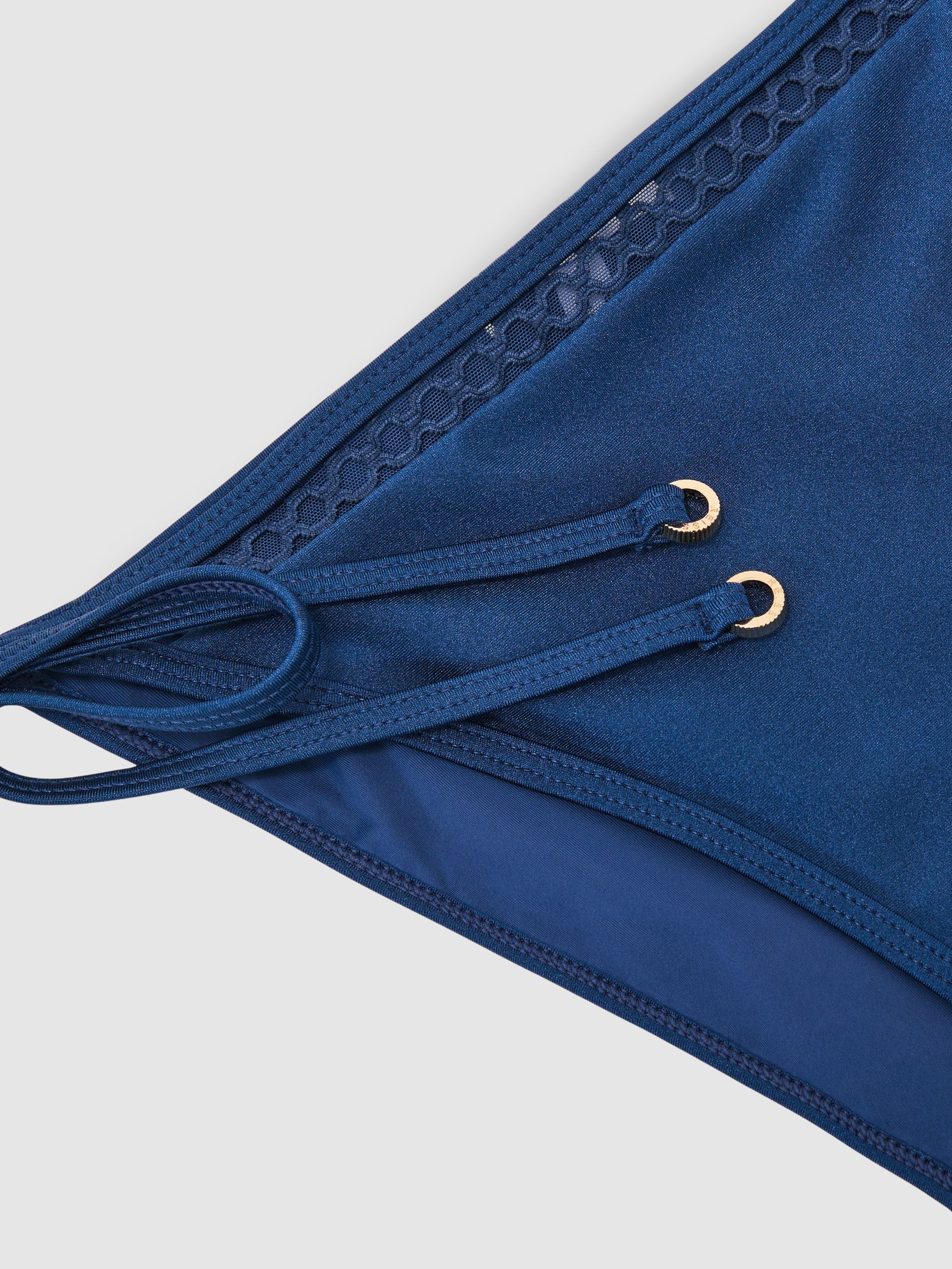 Shimmer Side-Tie Bikini Bottoms in Blue - Image 6 of 6