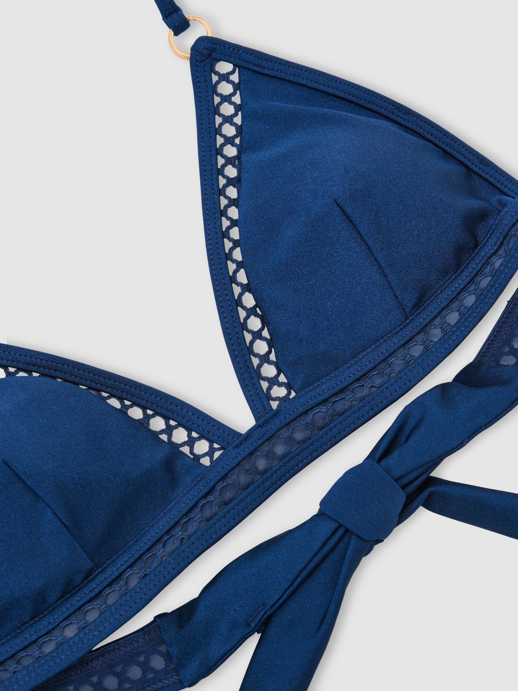 Shimmer Triangle Bikini Top in Blue - Image 6 of 6