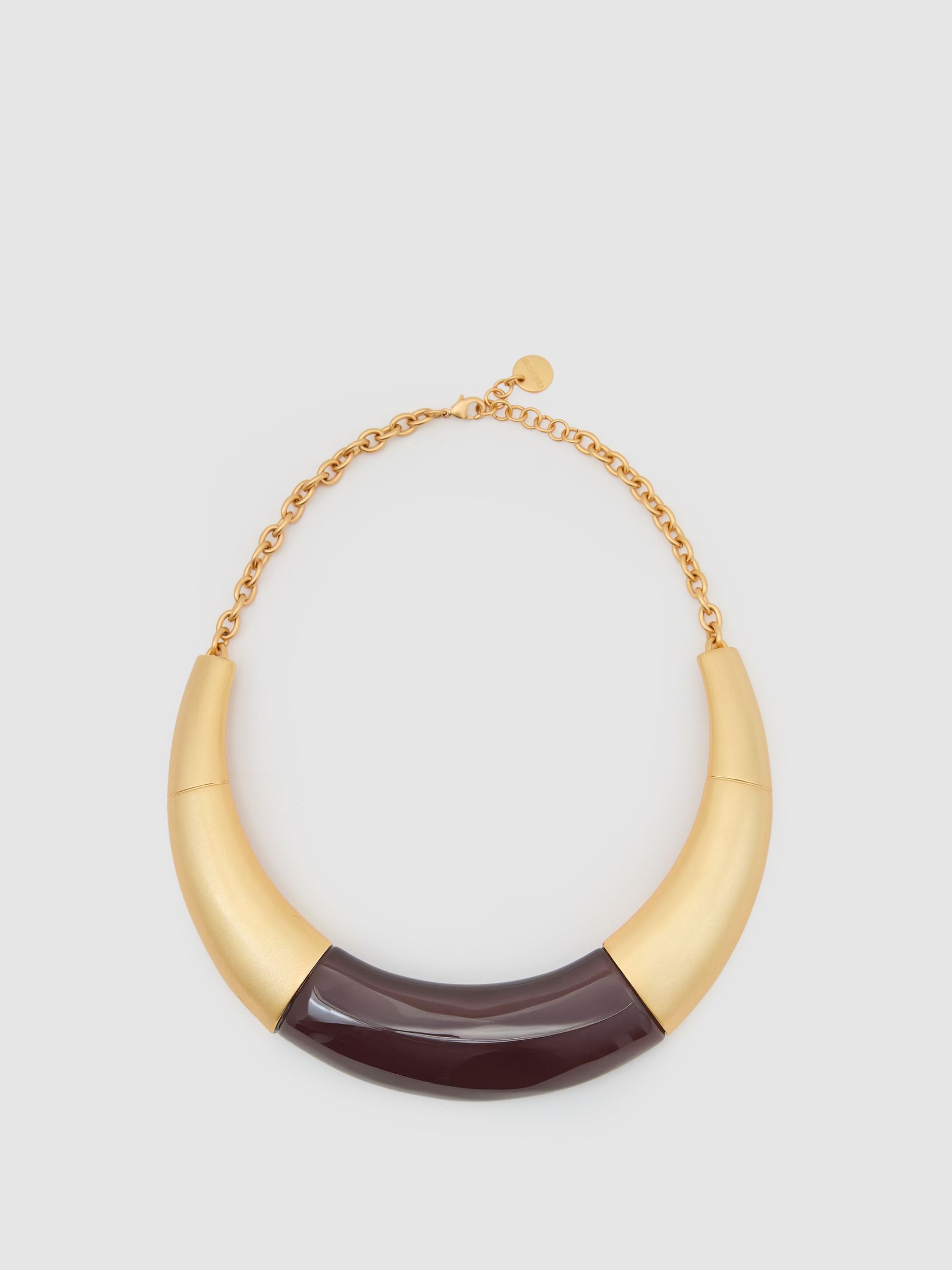 Curve Resin Choker Necklace in Gold - Image 2 of 4