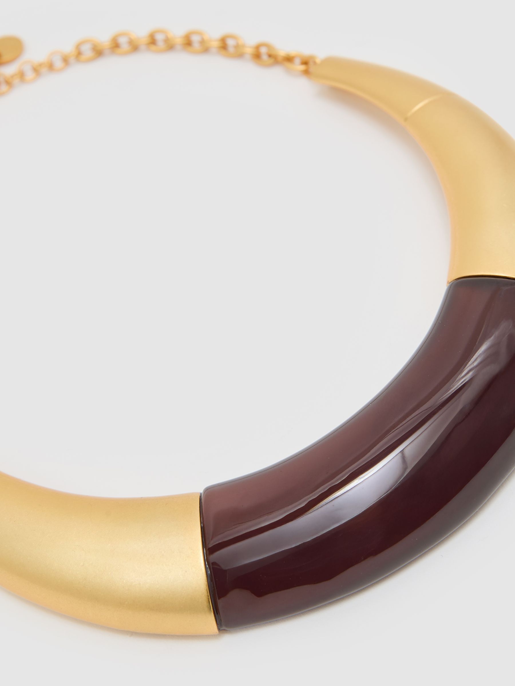 Curve Resin Choker Necklace in Gold - Image 3 of 4
