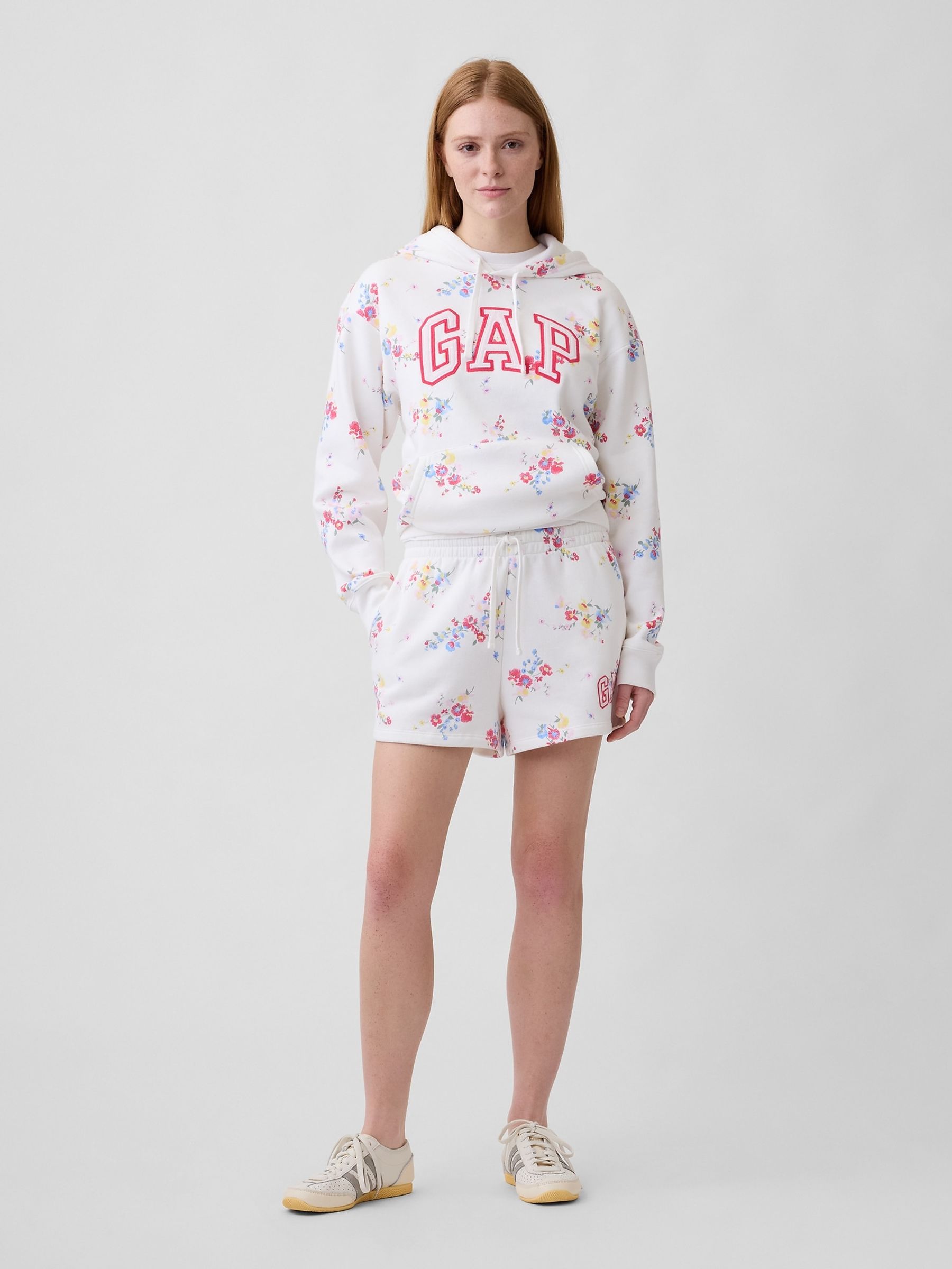 White Floral Relaxed Logo Hoodie - Image 3 of 5
