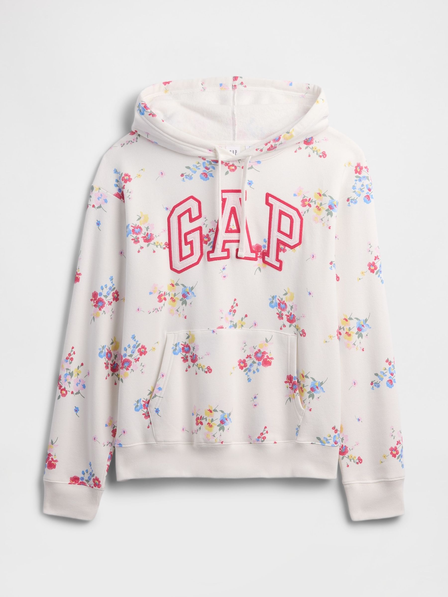 White Floral Relaxed Logo Hoodie - Image 5 of 5