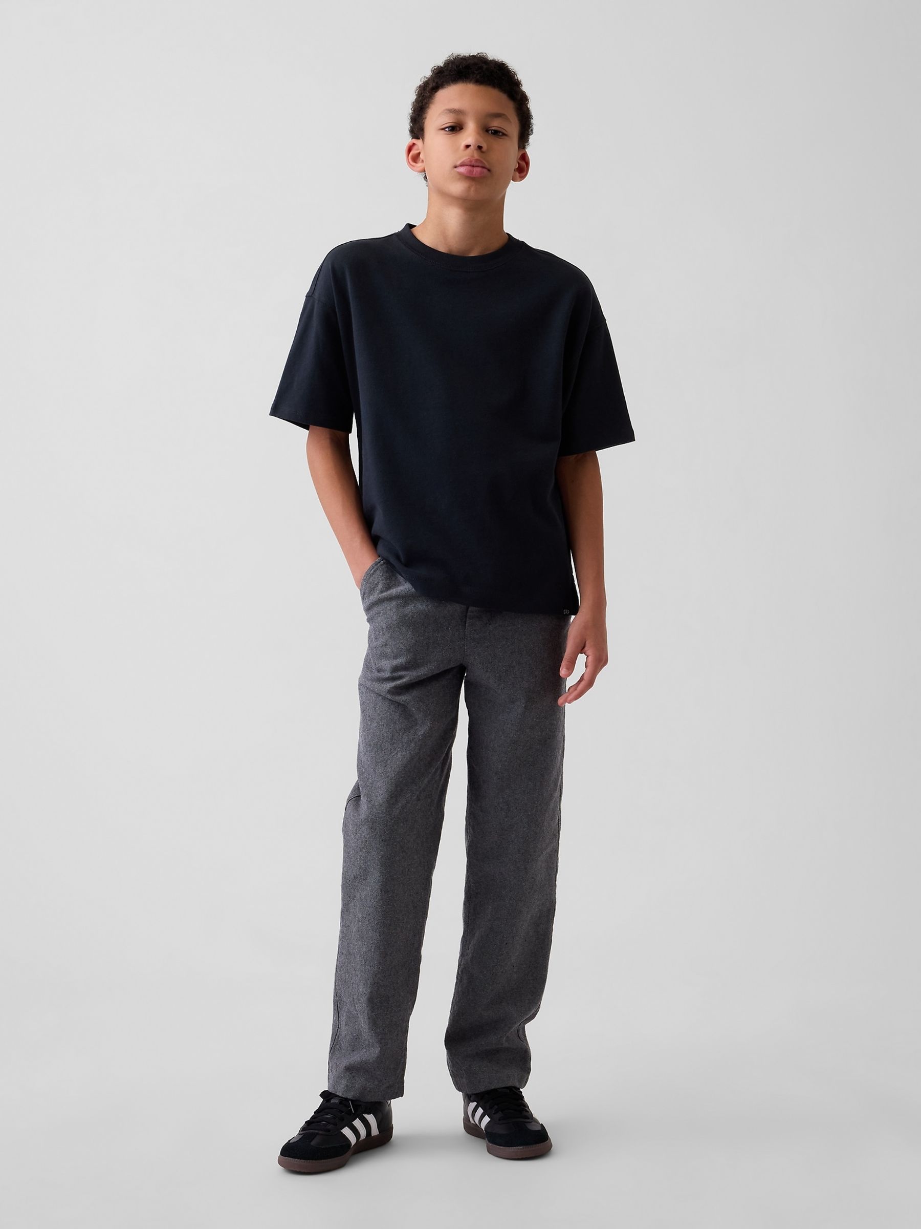 Black Linen-Cotton Relaxed Easy Trousers - Image 1 of 1