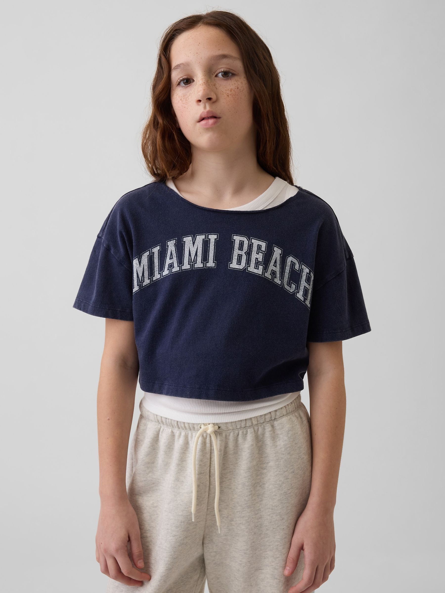 Blue Oversized Wide-Neck T-Shirt - Image 1 of 4