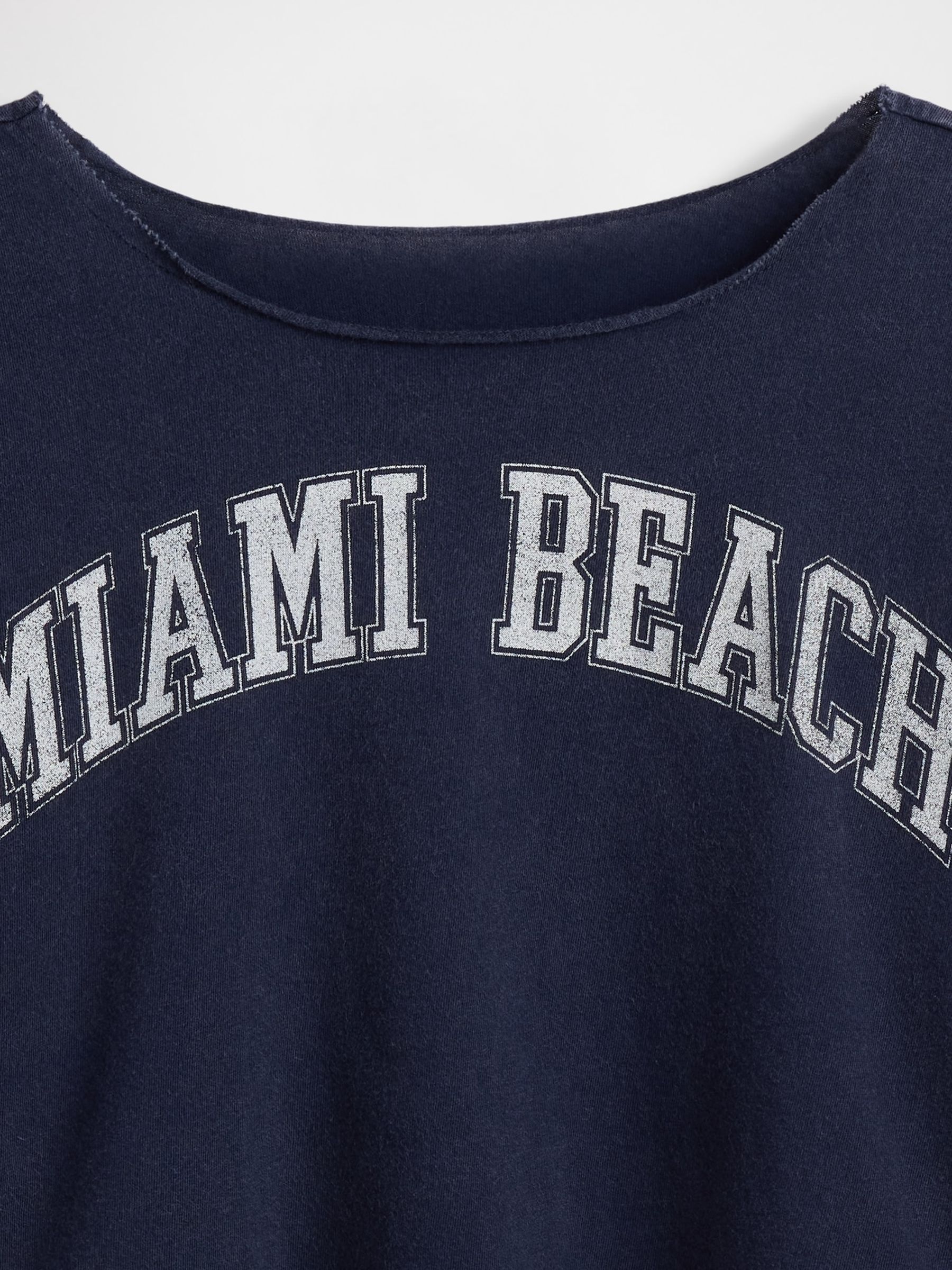 Blue Oversized Wide-Neck T-Shirt - Image 4 of 4