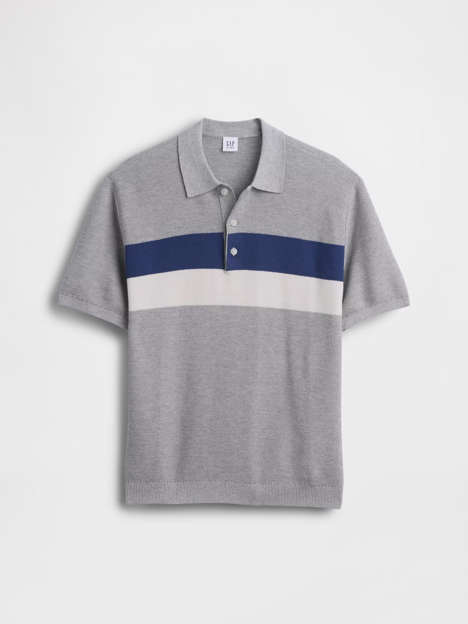 Grey Relaxed Stripe Polo Knitted Shirt - Image 2 of 3