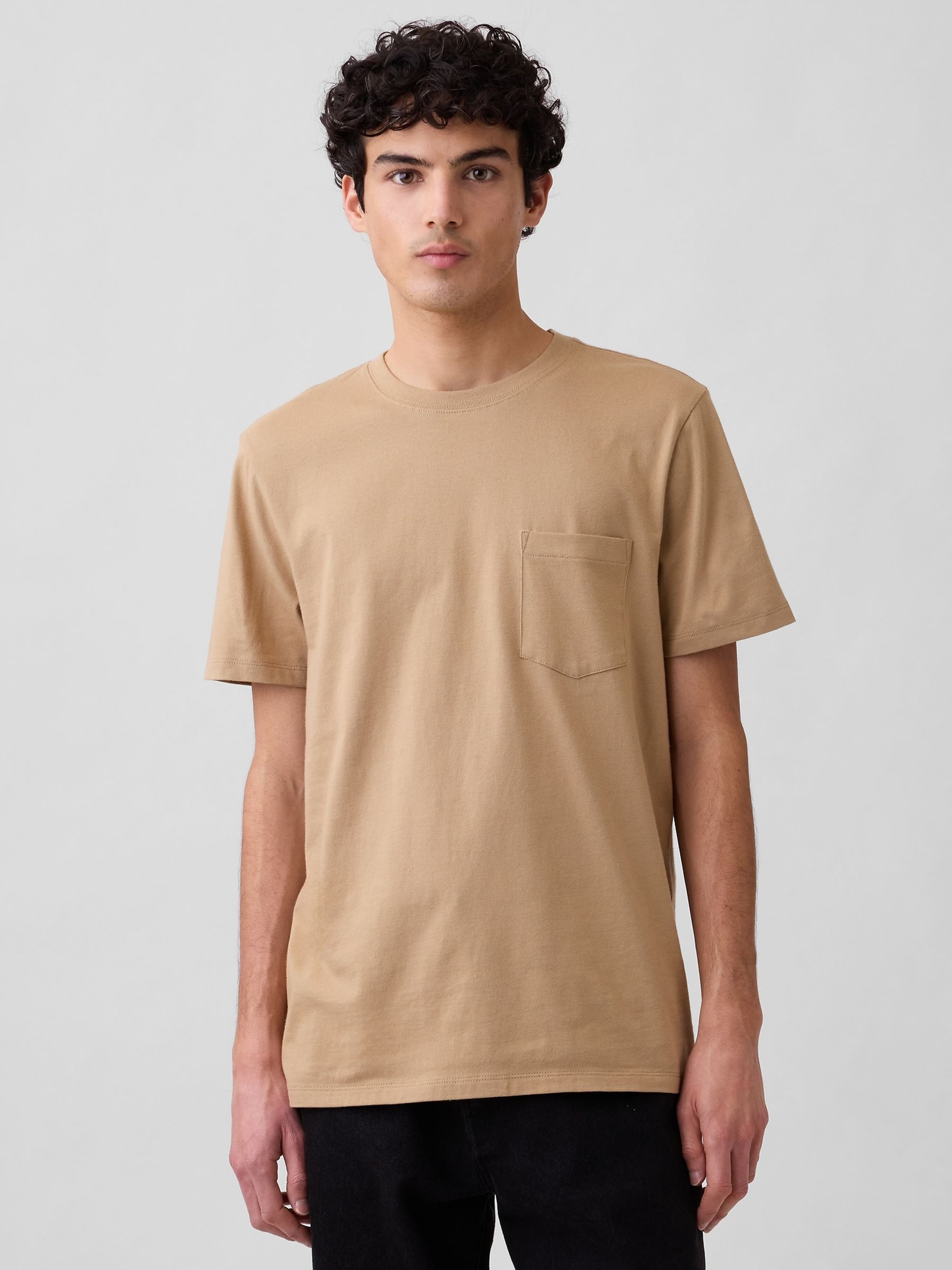 Beige Everyday Soft Pocke T-shirt - Image 1 of 5