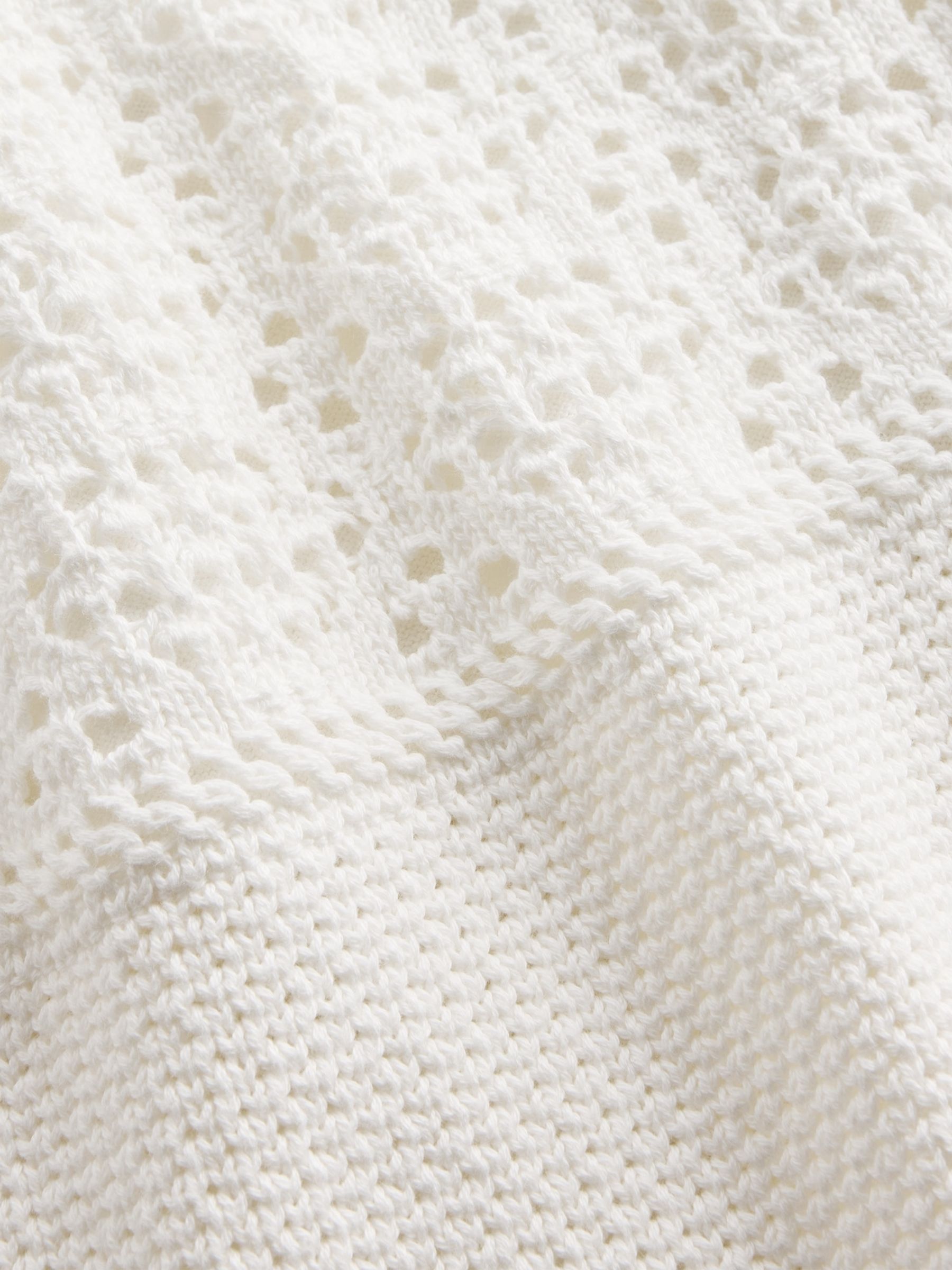 White Crochet Knit Dress (4-13yrs) - Image 4 of 4 White Crochet Knit Dress (4-13yrs) - Image 4 of 4