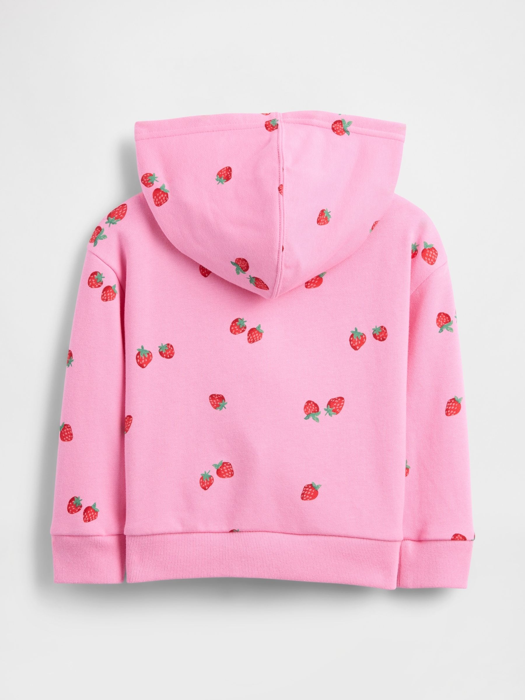 Pink Strawberry Relaxed Logo French Terry Zip Hoodie - Image 2 of 3