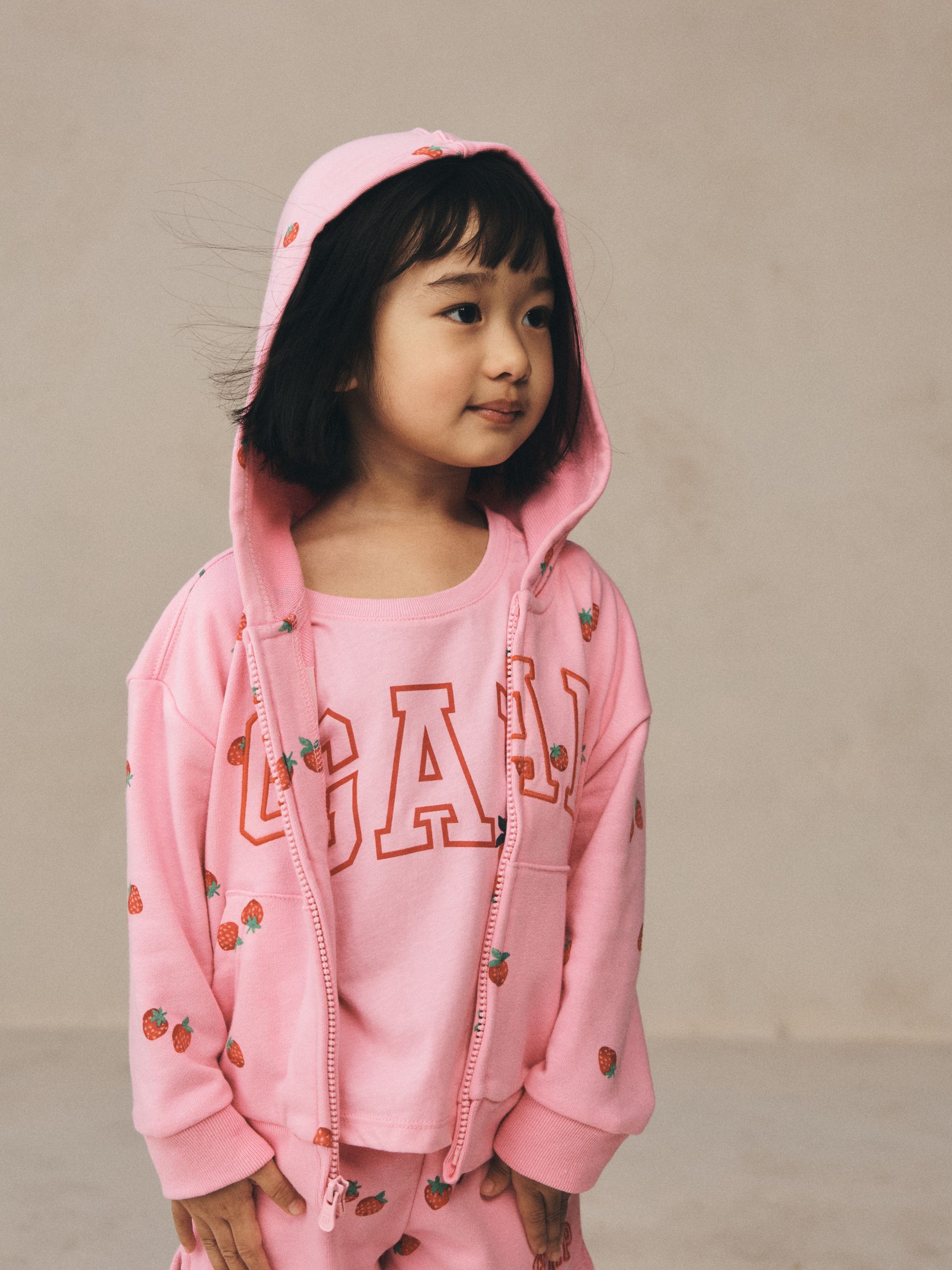 Pink Strawberry Relaxed Logo Zip Hoodie - Image 4 of 7