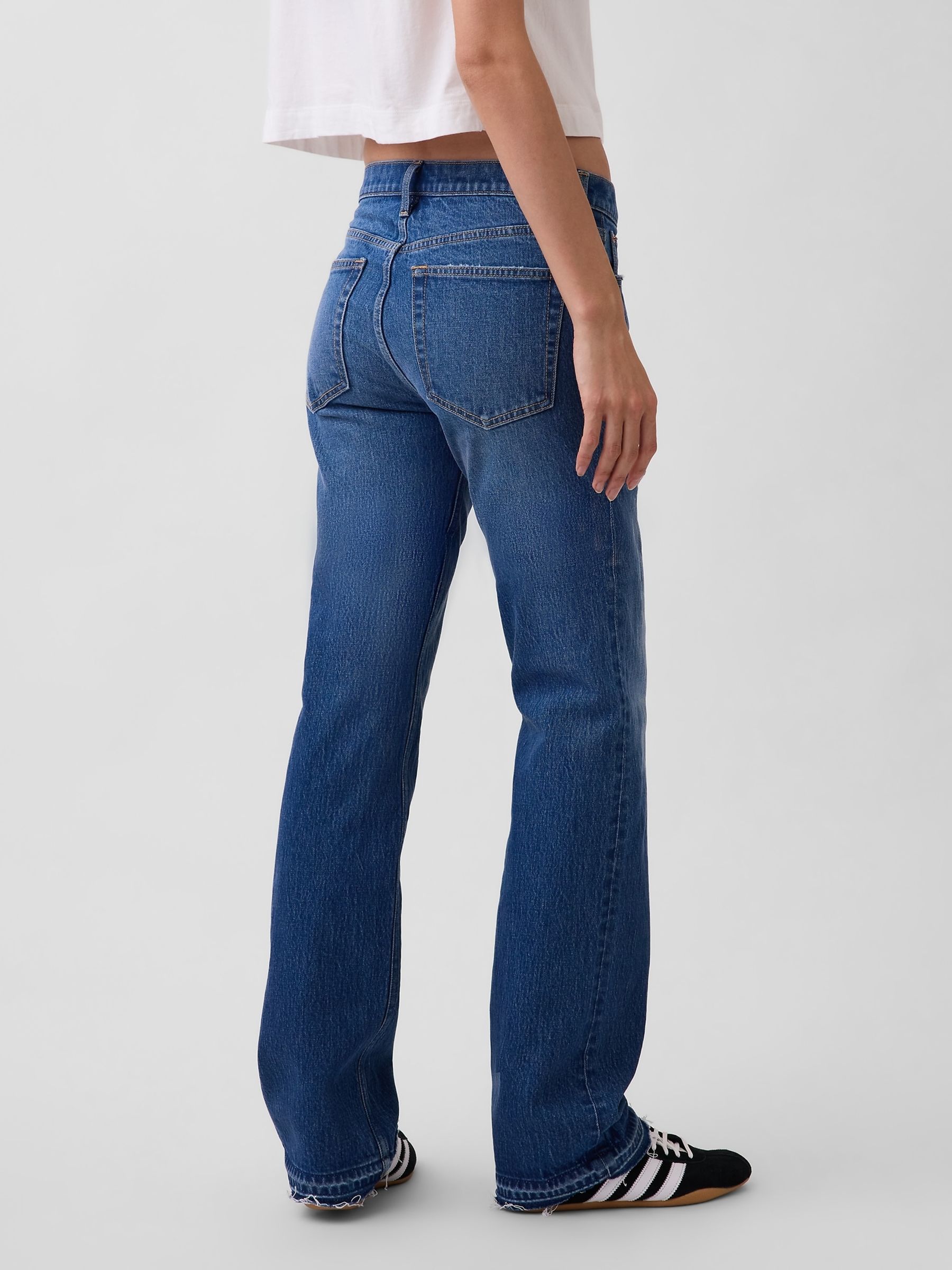 Medium Wash Mid Rise Relaxed Straight Jeans - Image 2 of 4