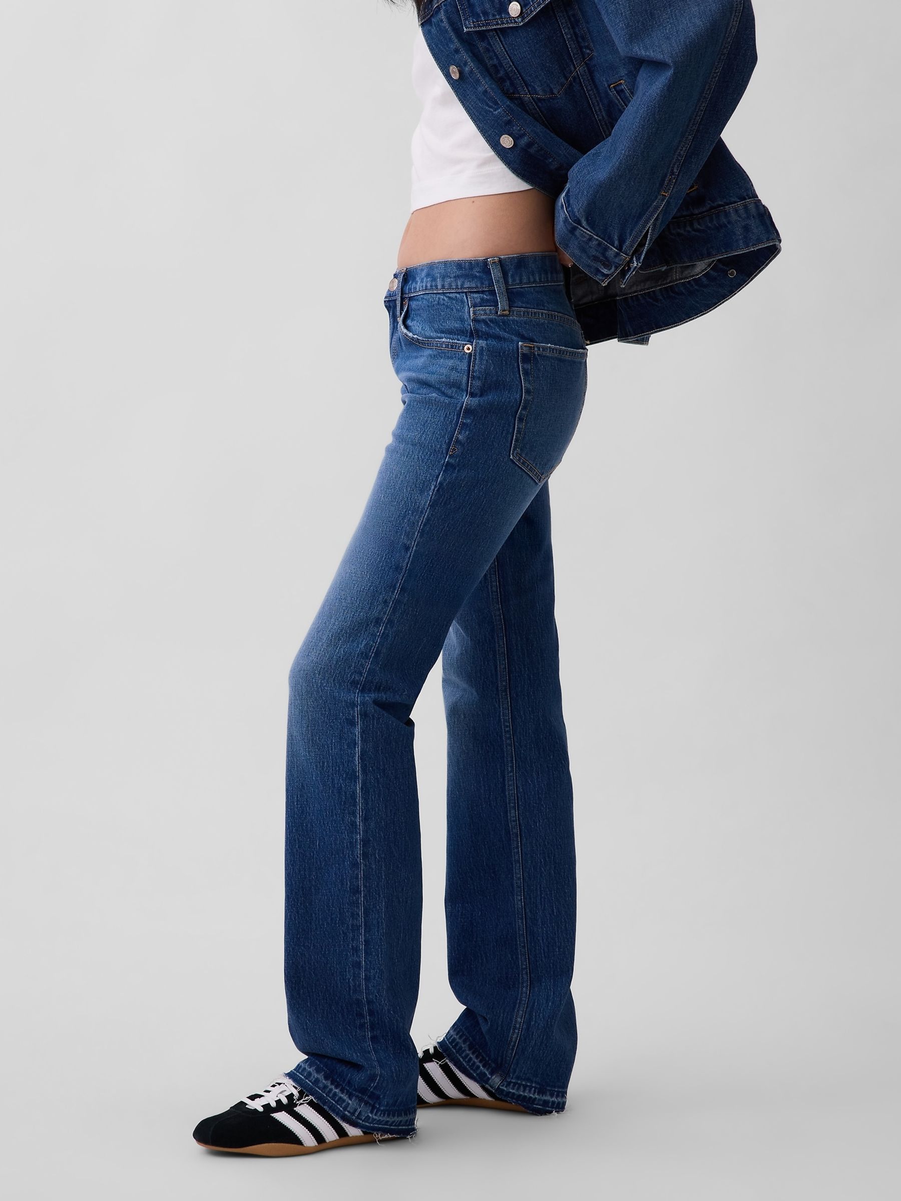Medium Wash Mid Rise Relaxed Straight Jeans - Image 3 of 4