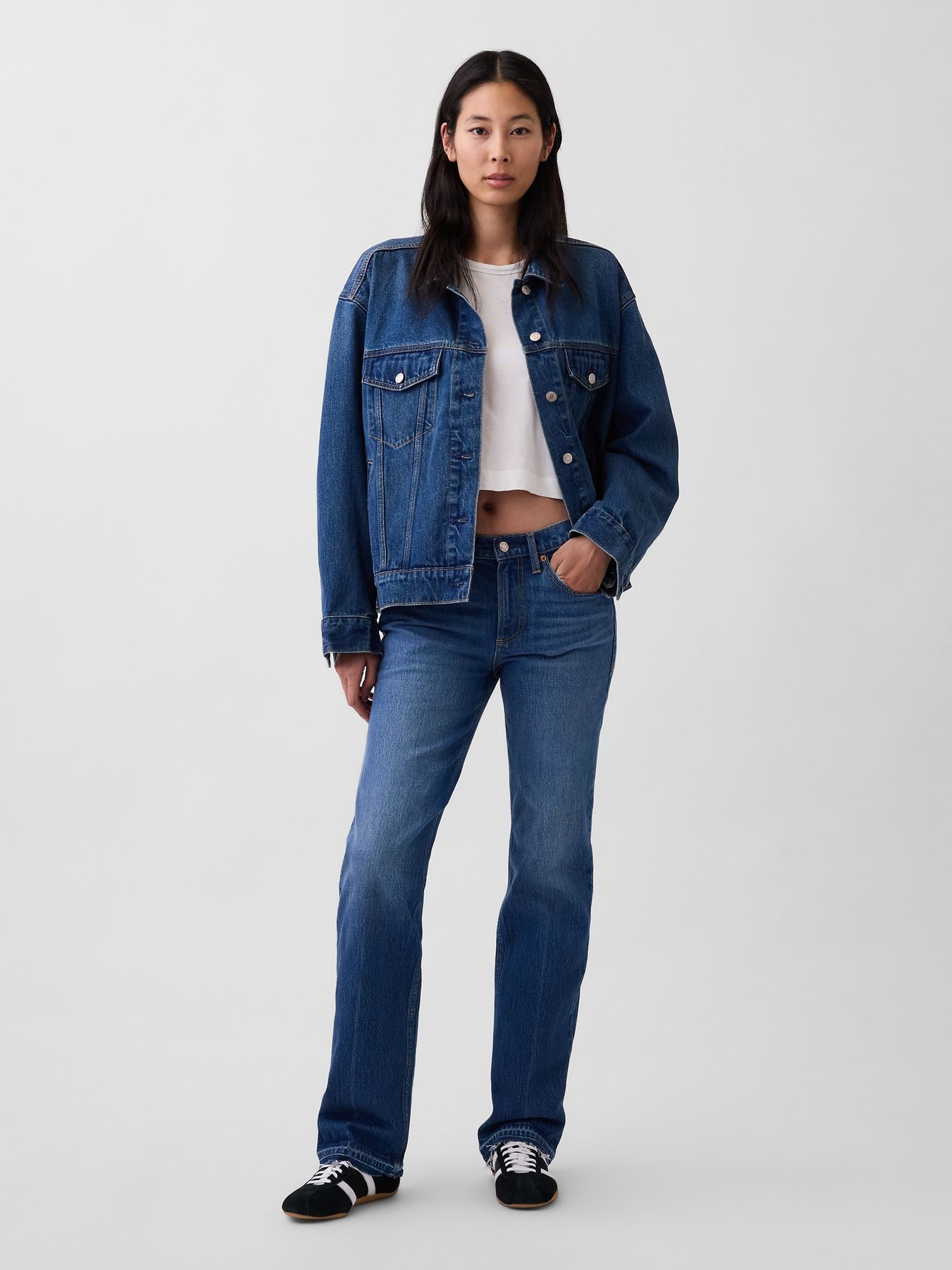 Medium Wash Mid Rise Relaxed Straight Jeans - Image 4 of 4