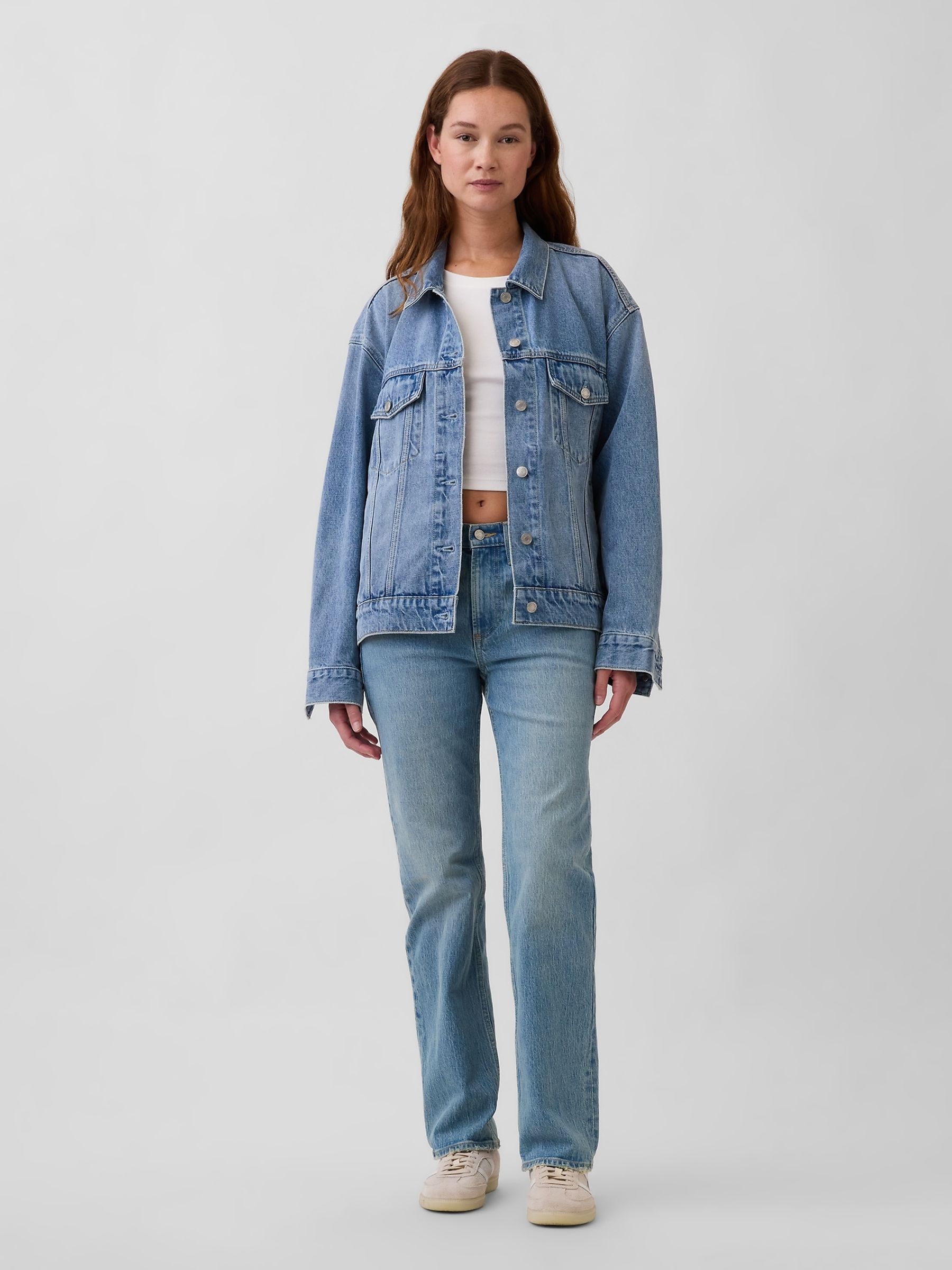 Medium Wash Mid Rise Relaxed Straight Jeans - Image 4 of 4