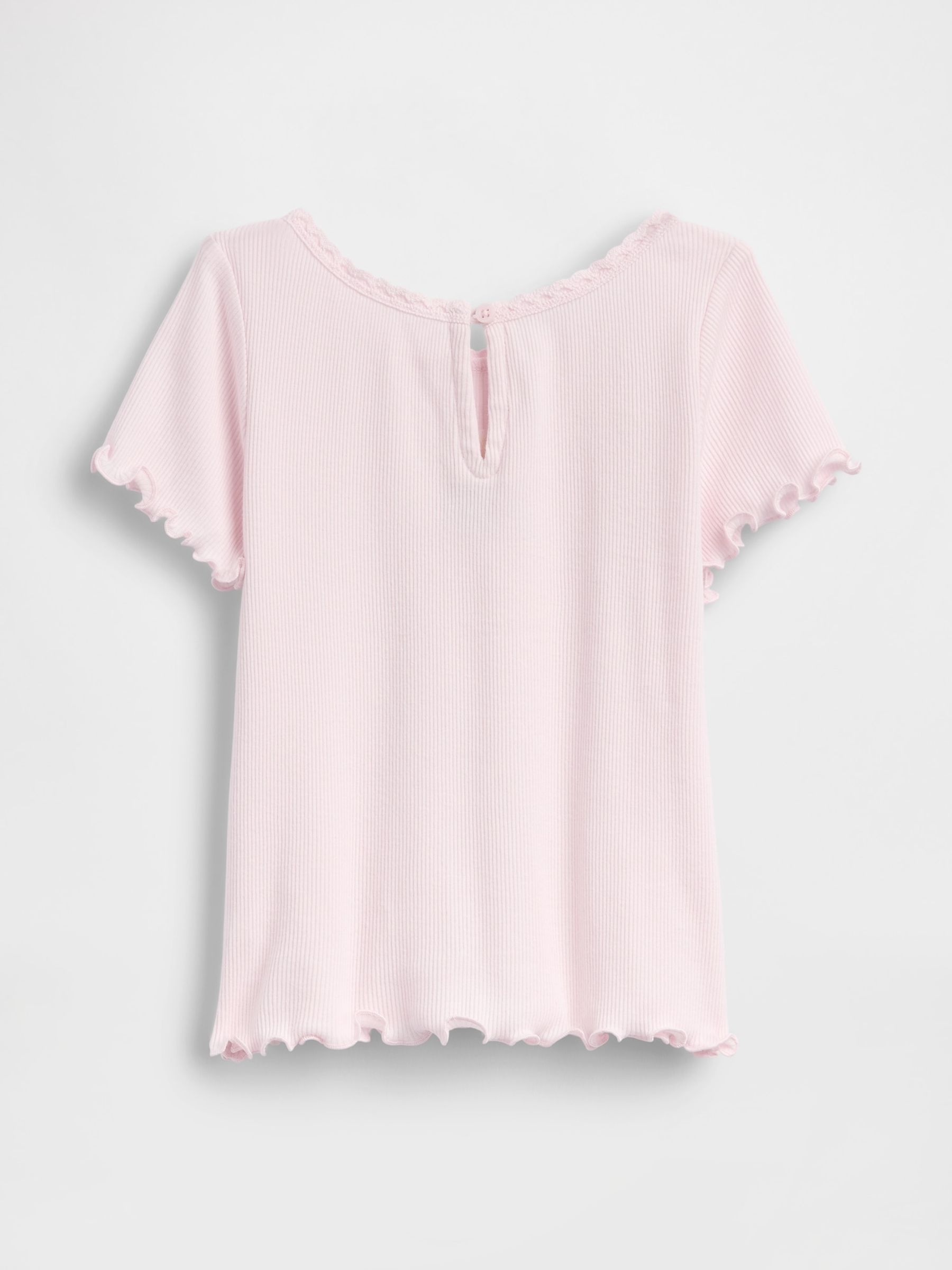 Pink Embroidered Logo Rib T-Shirt - Image 2 of 3