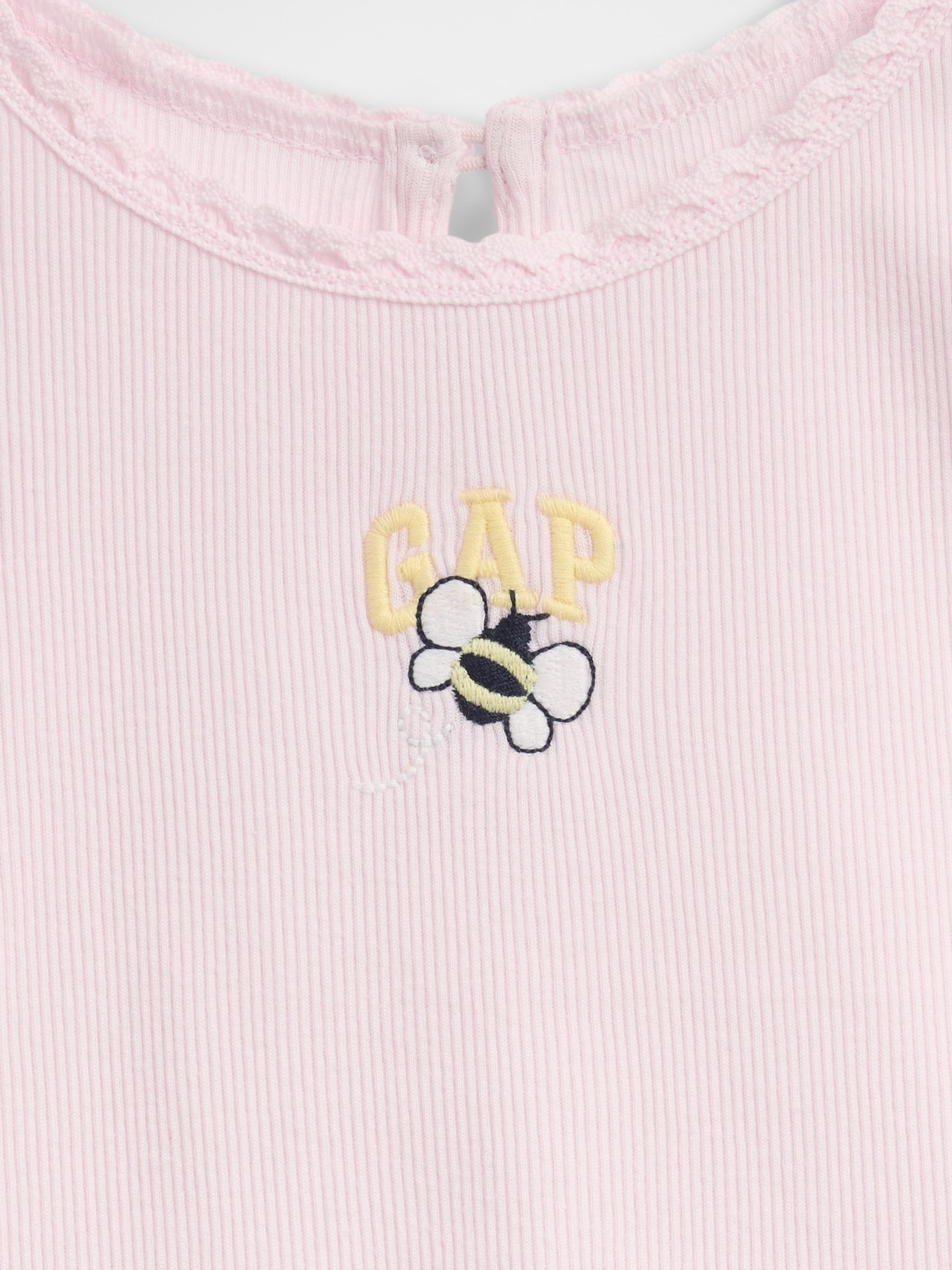 Pink Embroidered Logo Rib T-Shirt - Image 3 of 3