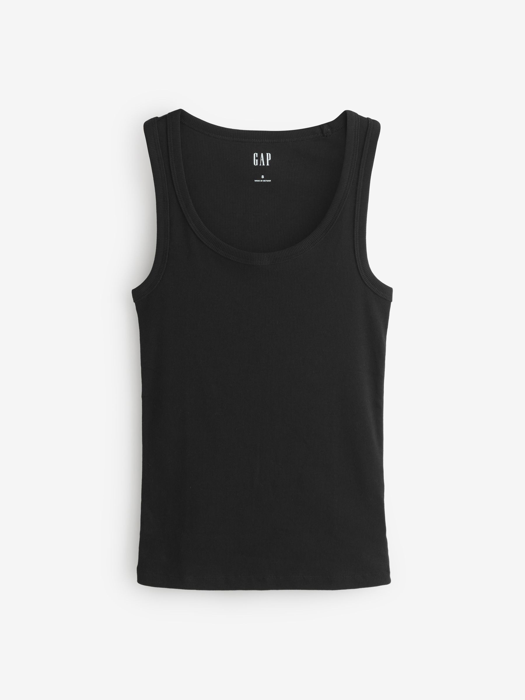 Black Rib Scoop Vest - Image 1 of 4