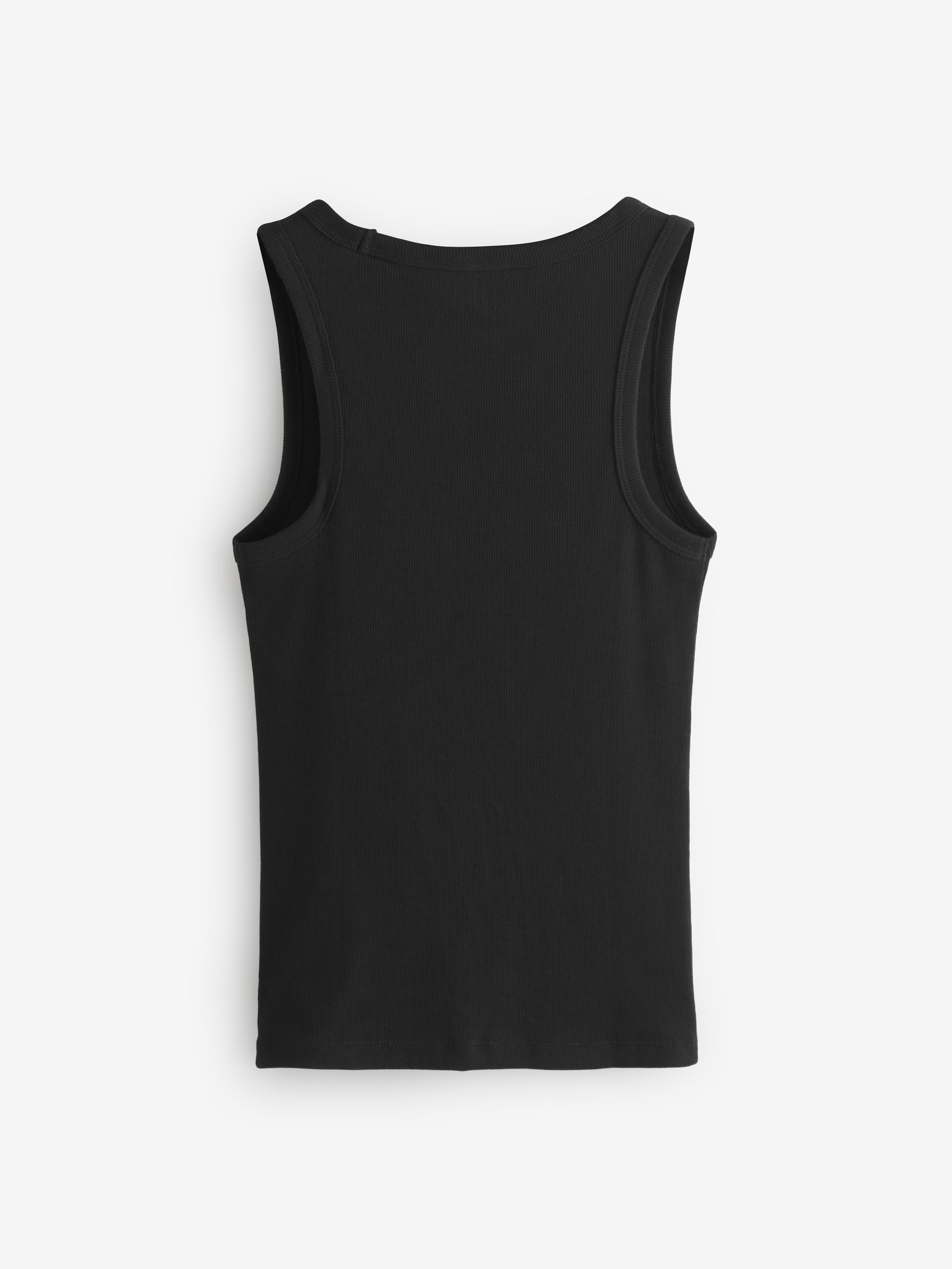 Black Rib Scoop Vest - Image 2 of 4