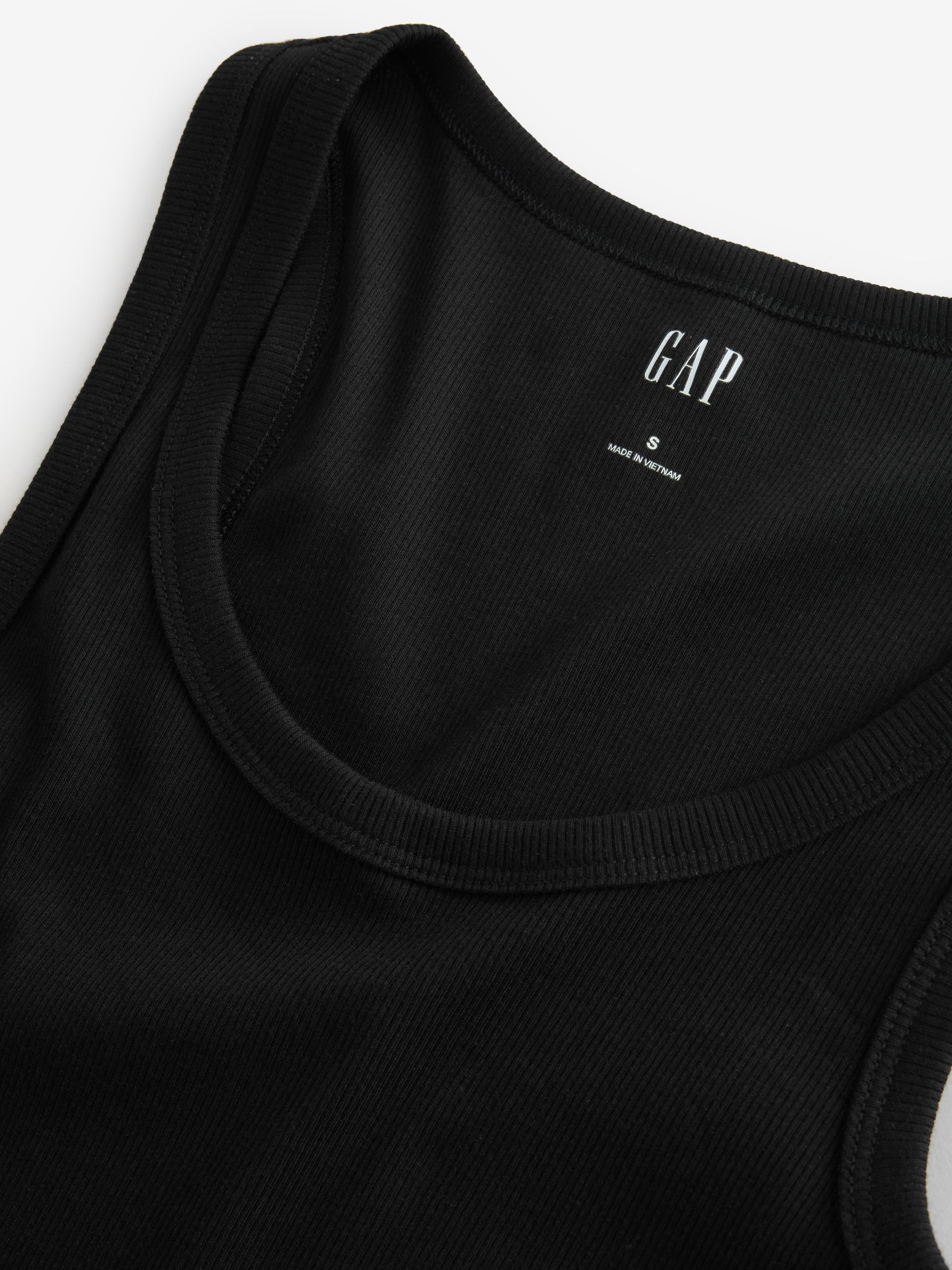 Black Rib Scoop Vest - Image 4 of 4