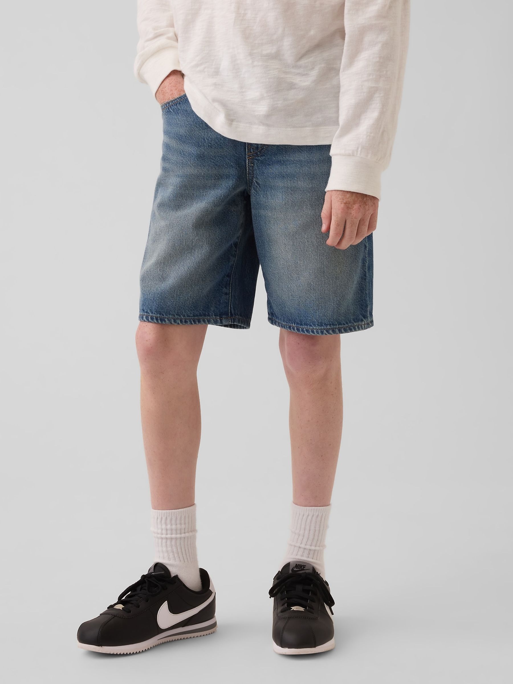 Medium Wash UltraSoft '90s Loose Easy Denim Shorts - Image 1 of 5