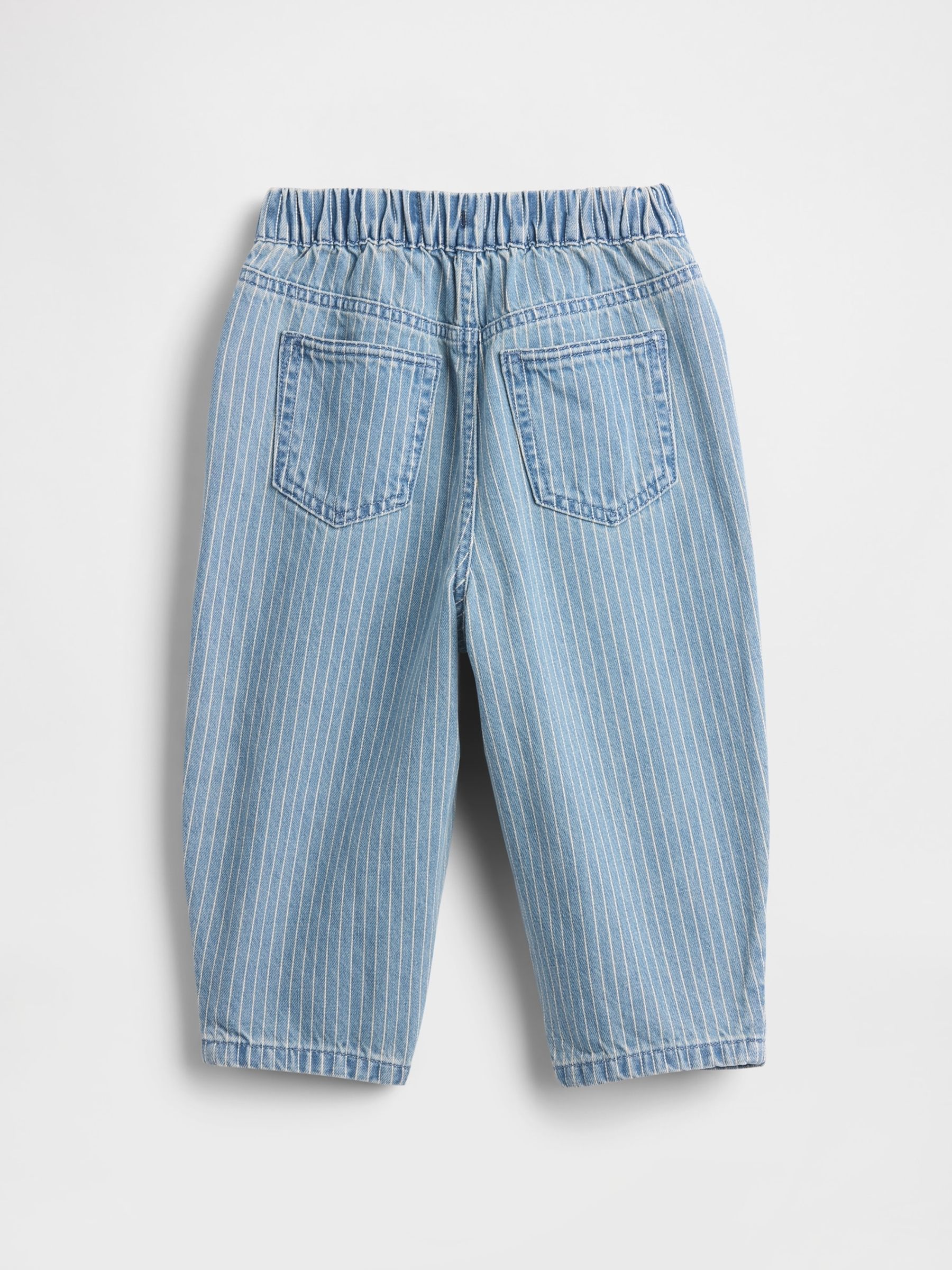 Blue Stripe Pull On Barrel Jeans - Image 2 of 2