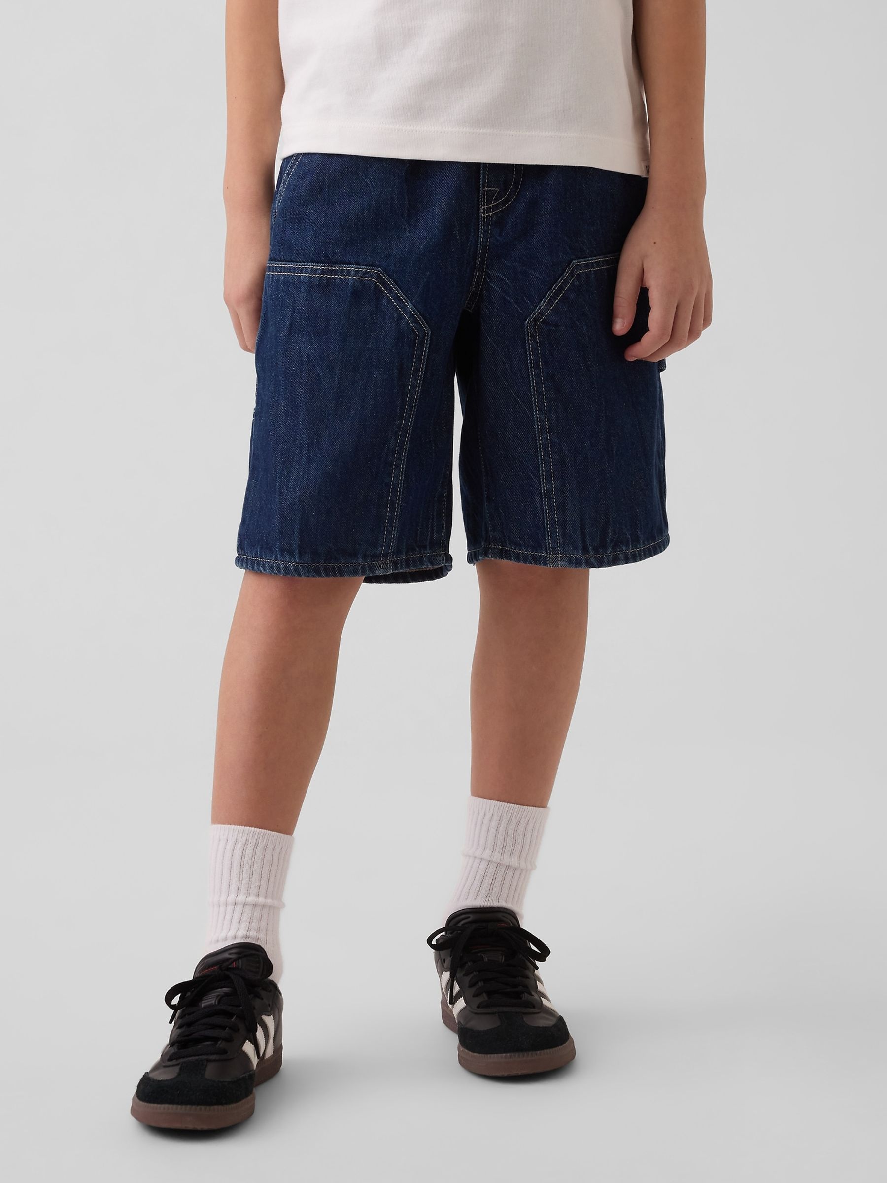 Dark Wash 90s Loose Easy Denim Carpenter Shorts - Image 1 of 5