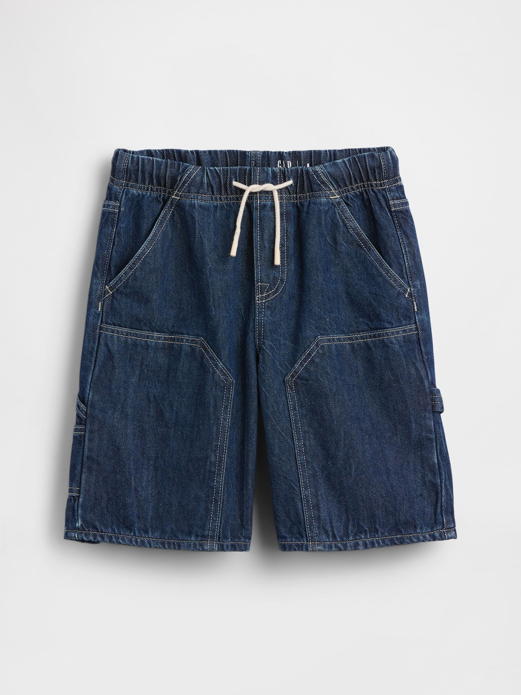 Dark Wash 90s Loose Easy Denim Carpenter Shorts - Image 4 of 5