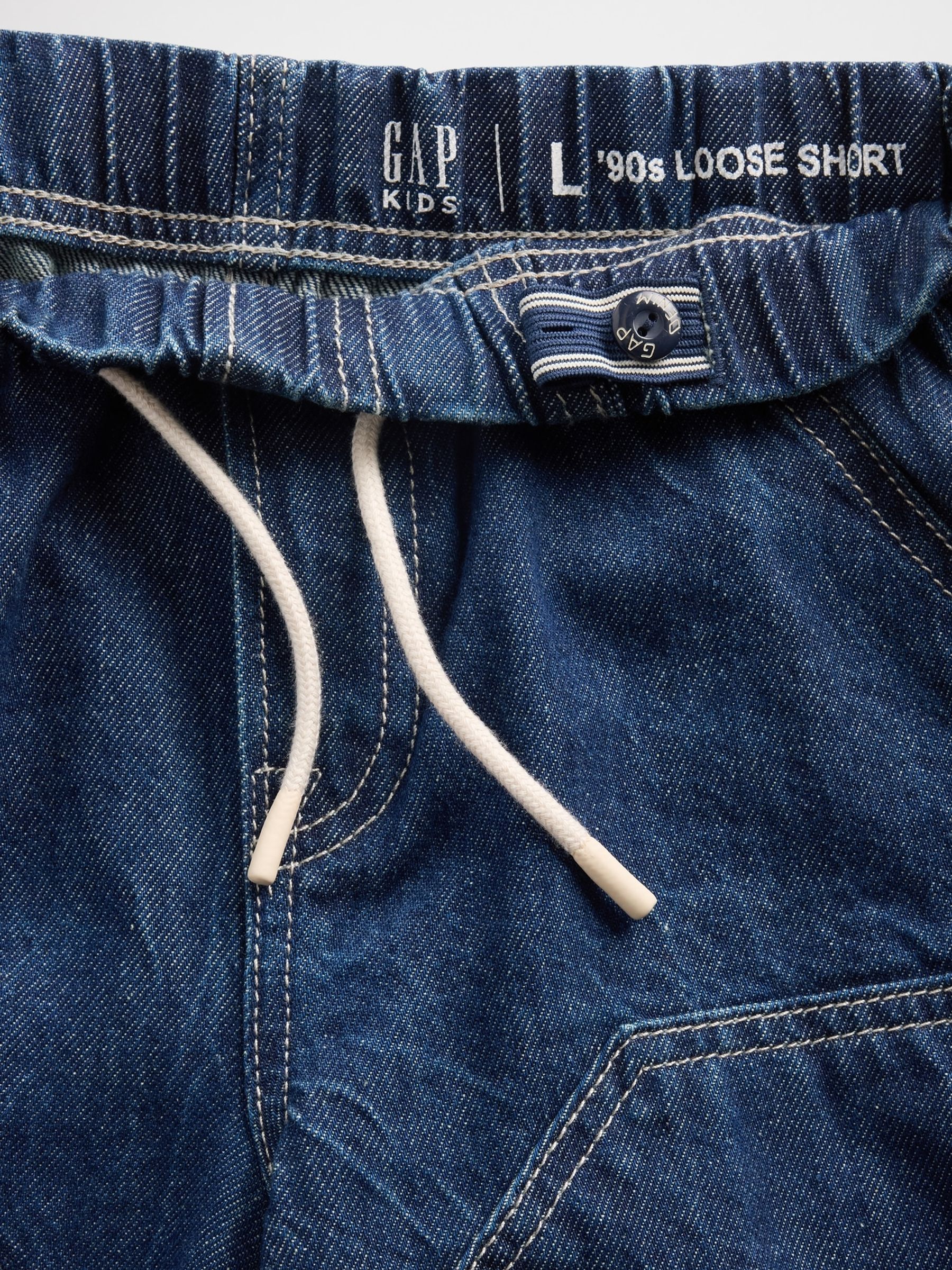 Dark Wash 90s Loose Easy Denim Carpenter Shorts - Image 5 of 5