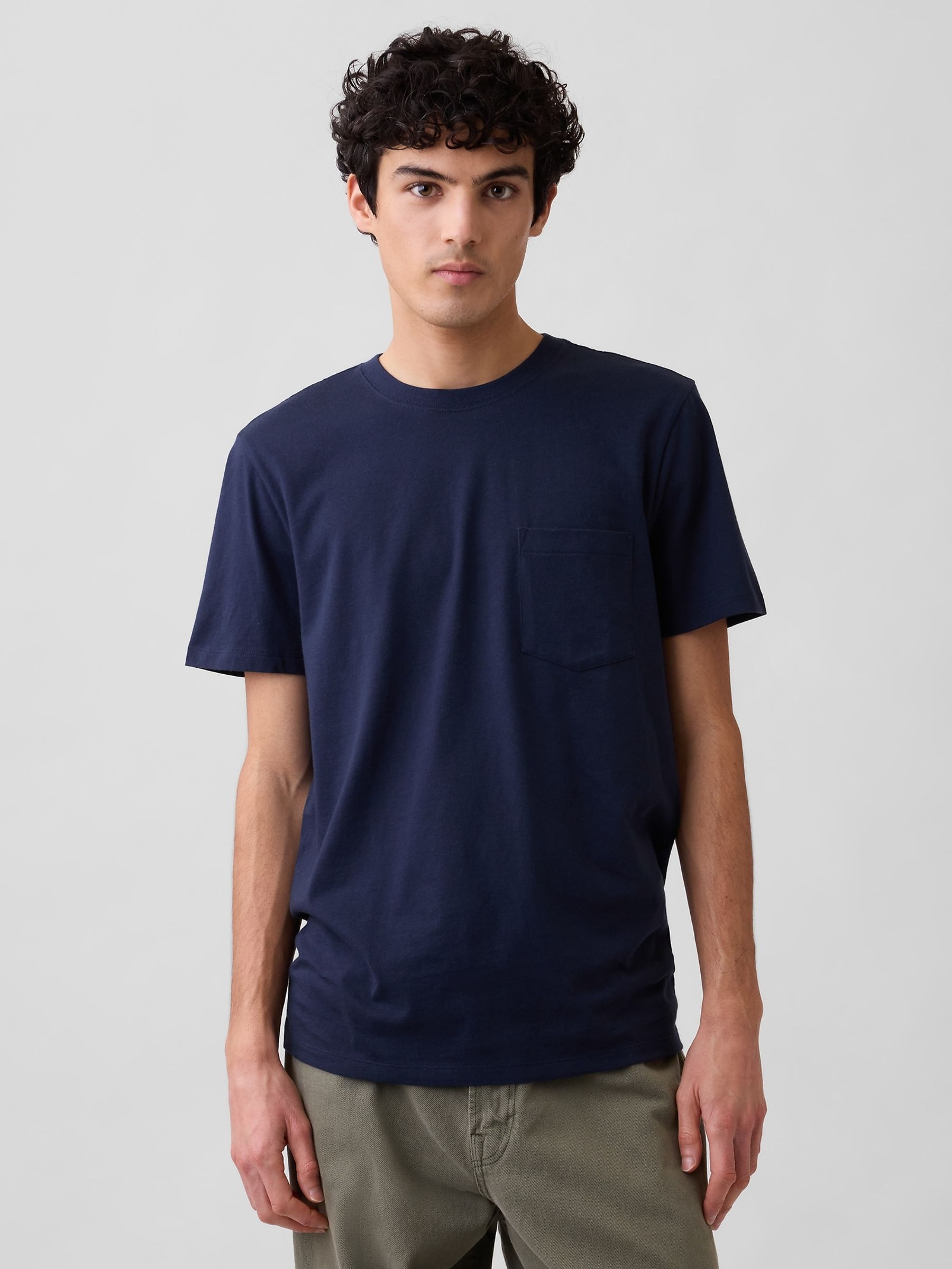 Navy Blue Everyday Soft Pocke T-shirt - Image 1 of 5 Navy Blue Everyday Soft Pocke T-shirt - Image 1 of 5