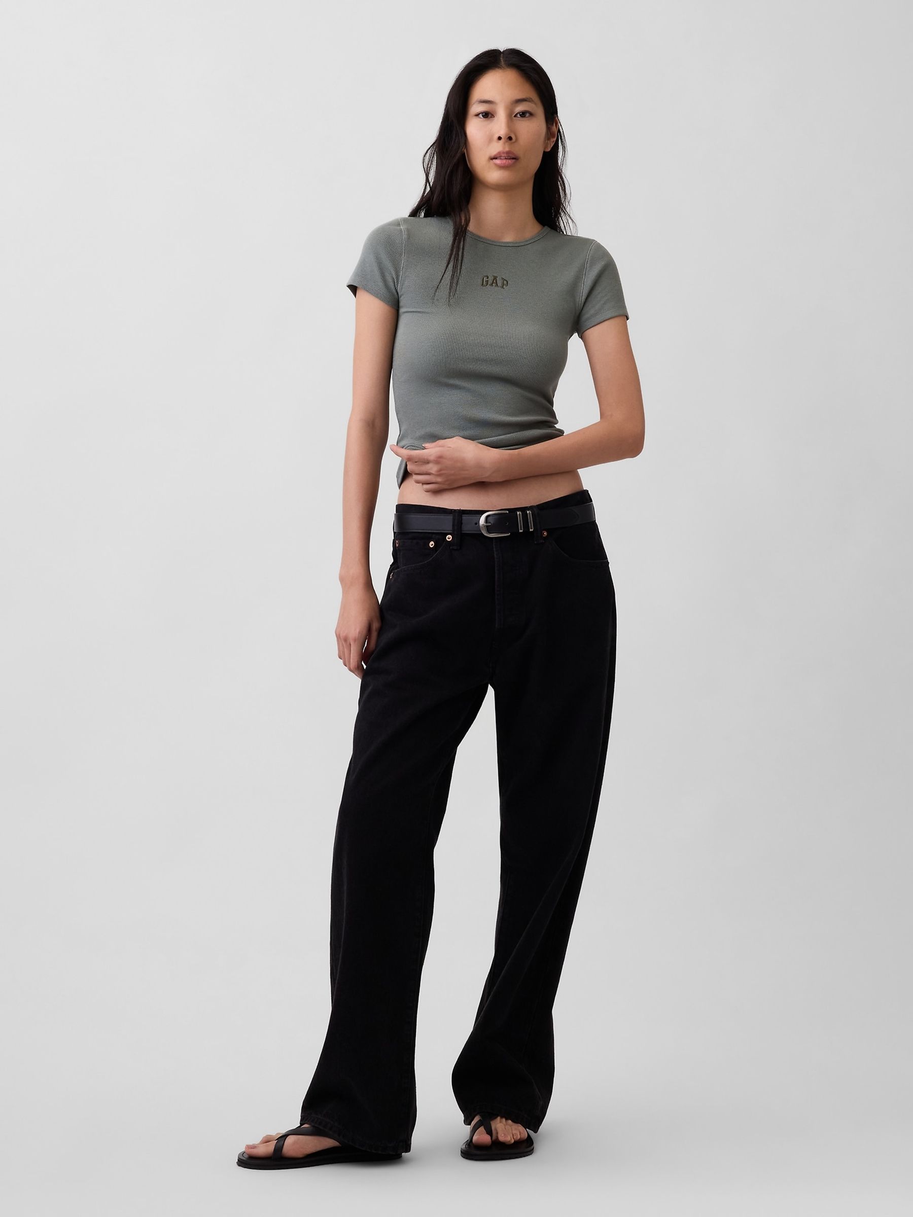 Green Modern Rib Logo T-Shirt - Image 3 of 5