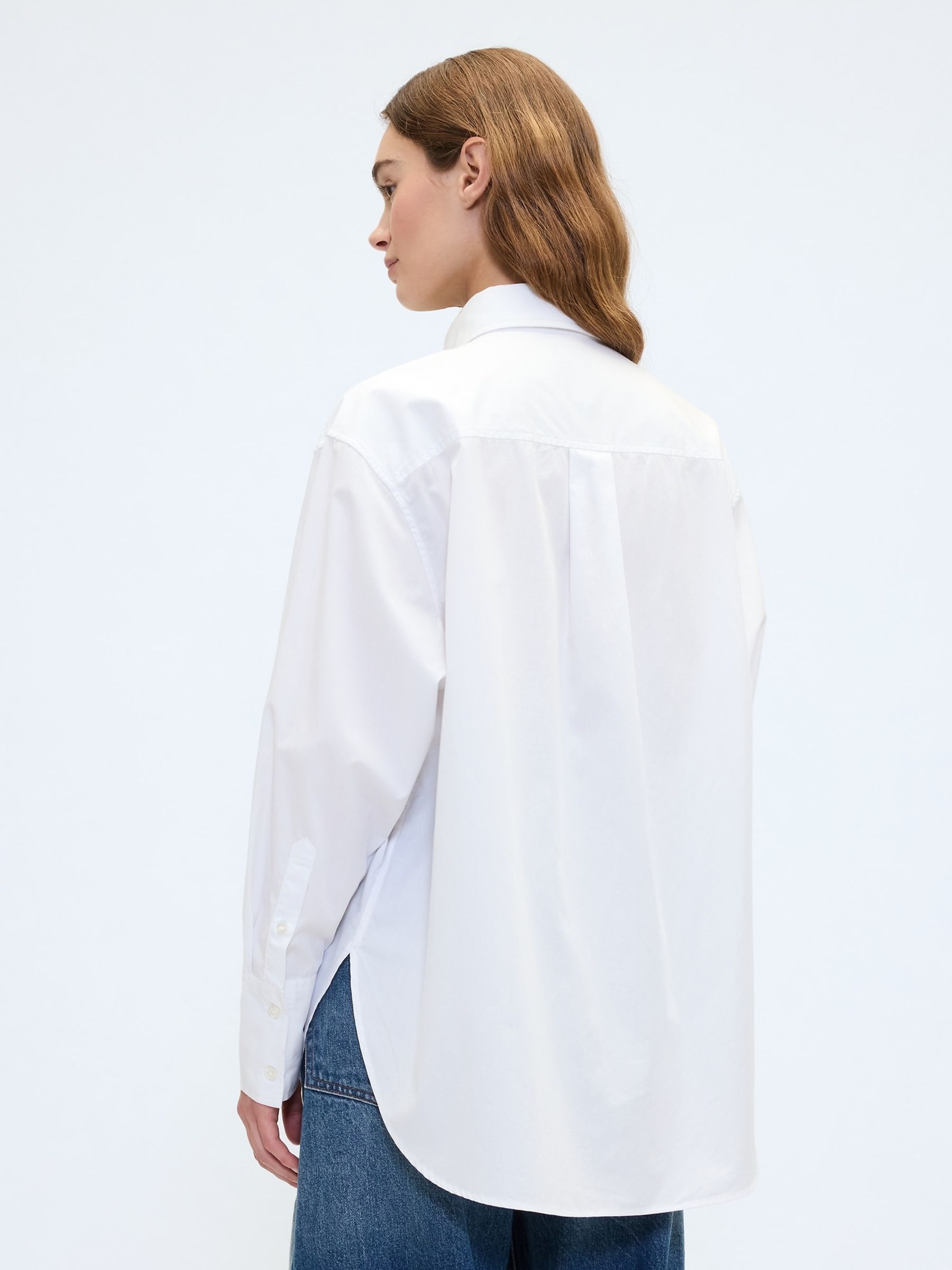 White Cotton Poplin Big Shirt - Image 2 of 4