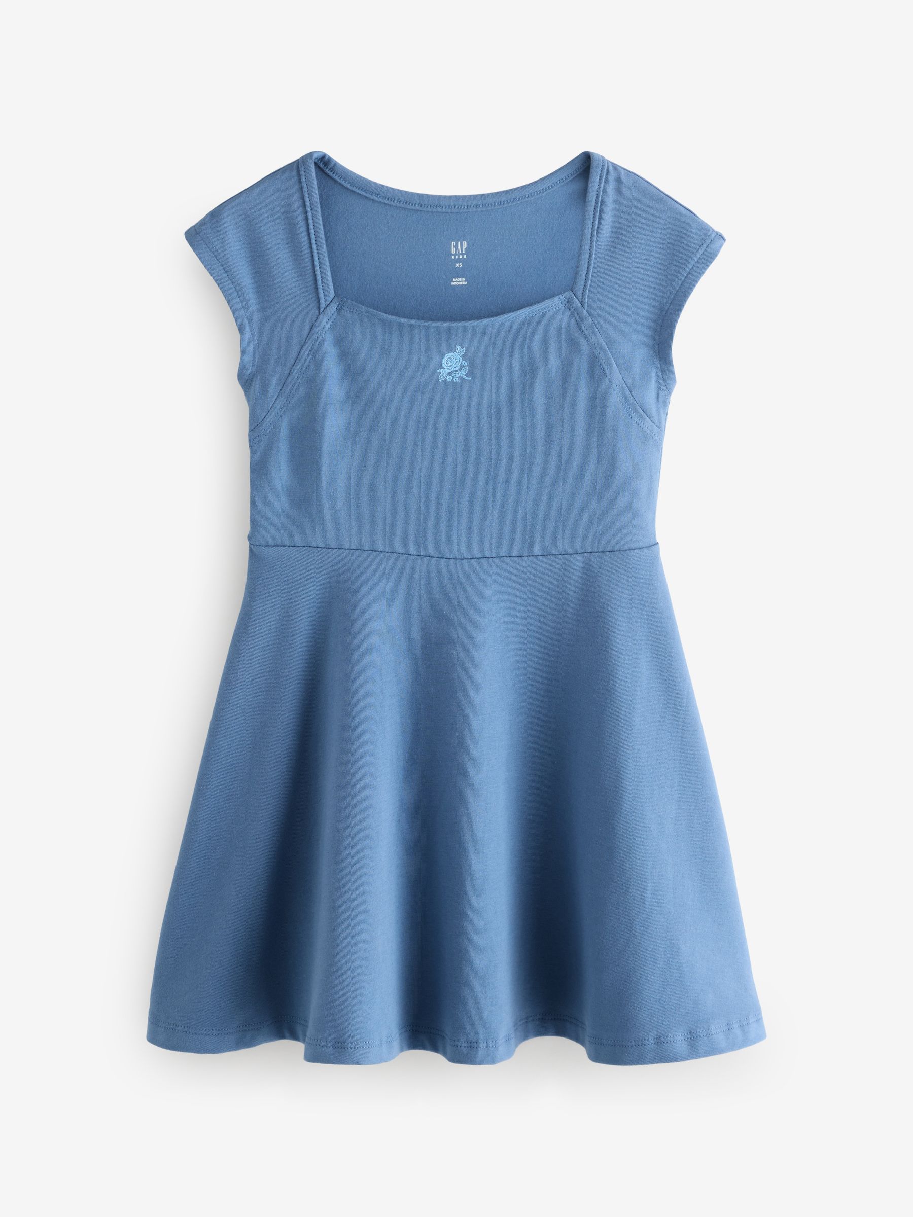Blue Jersey Square-Neck Dress - Image 1 of 4