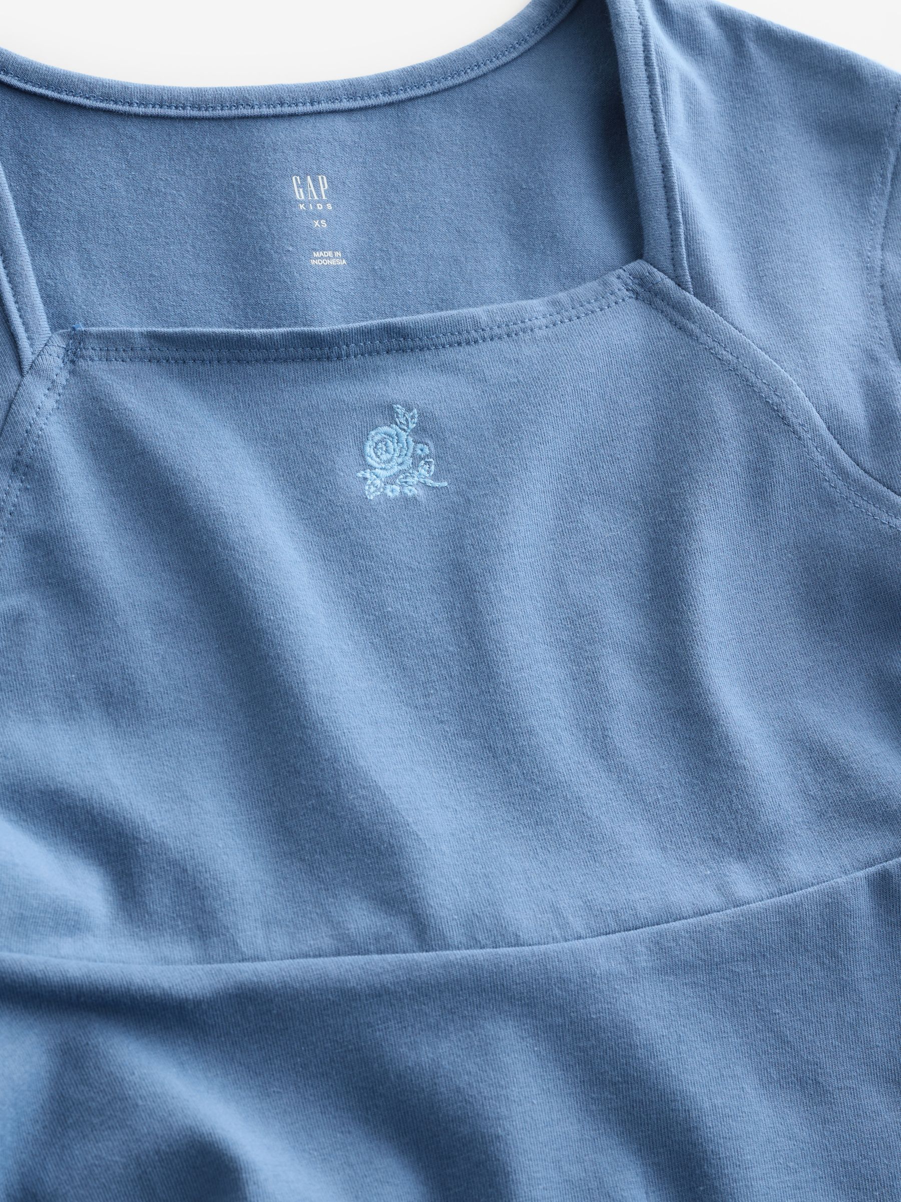 Blue Jersey Square-Neck Dress - Image 3 of 4