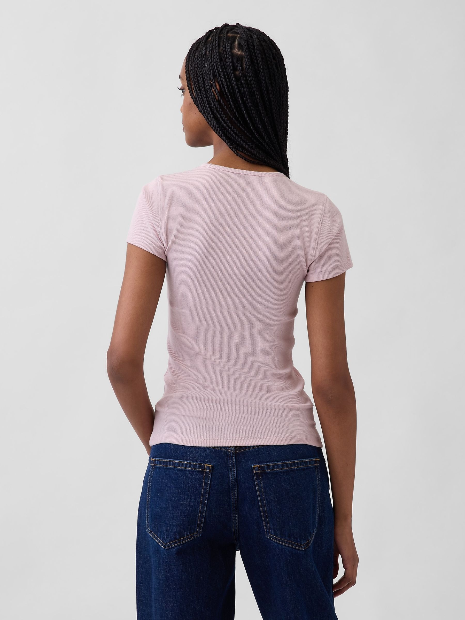 Pink Modern Rib Logo T-Shirt - Image 2 of 5