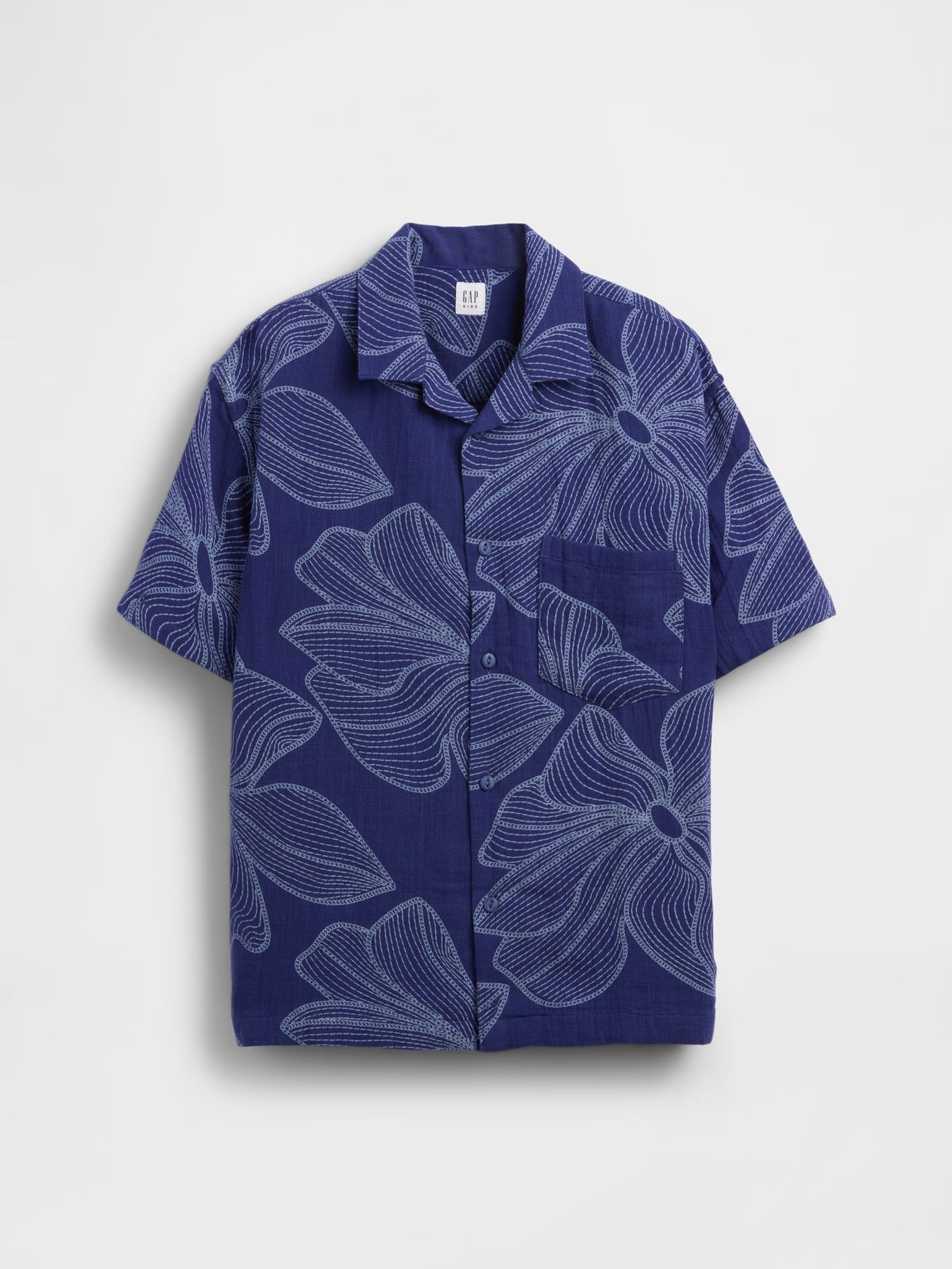 Blue Relaxed Holiday Shirt - Image 2 of 3 Blue Relaxed Holiday Shirt - Image 2 of 3