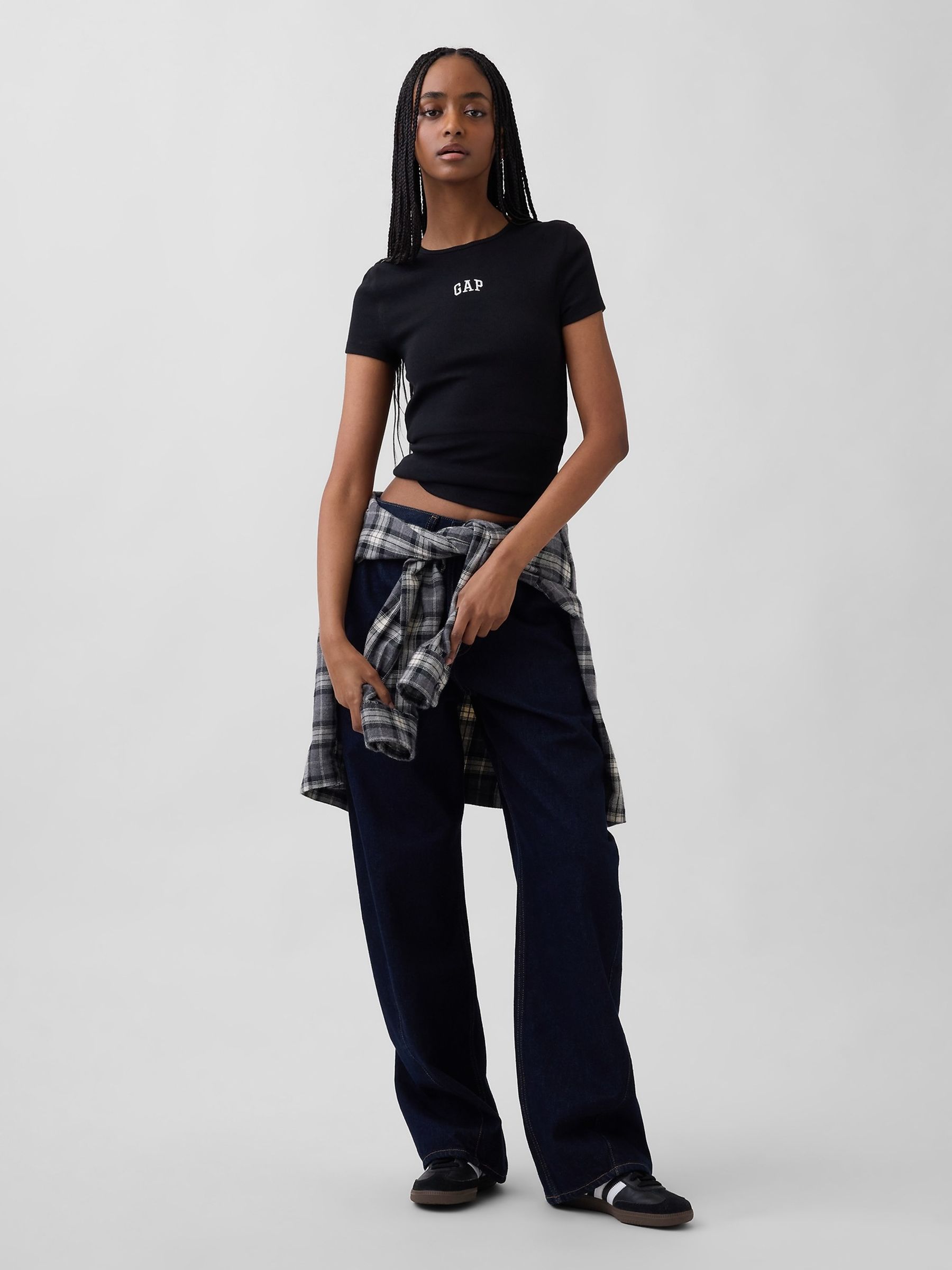 Black Modern Rib Logo T-Shirt - Image 3 of 5