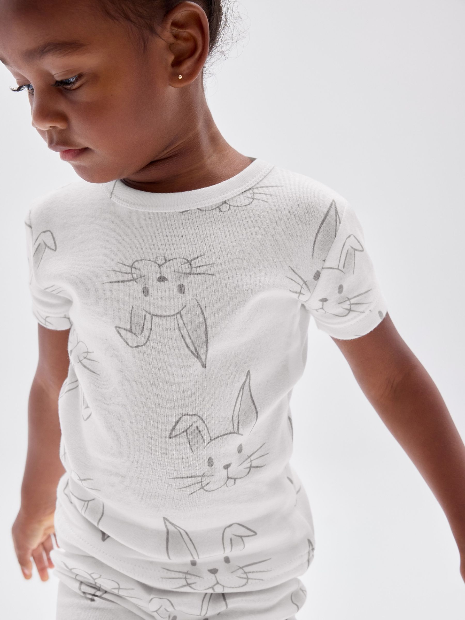 White Bunny Cotton Short  Easter Pyjamas Set - Image 1 of 4