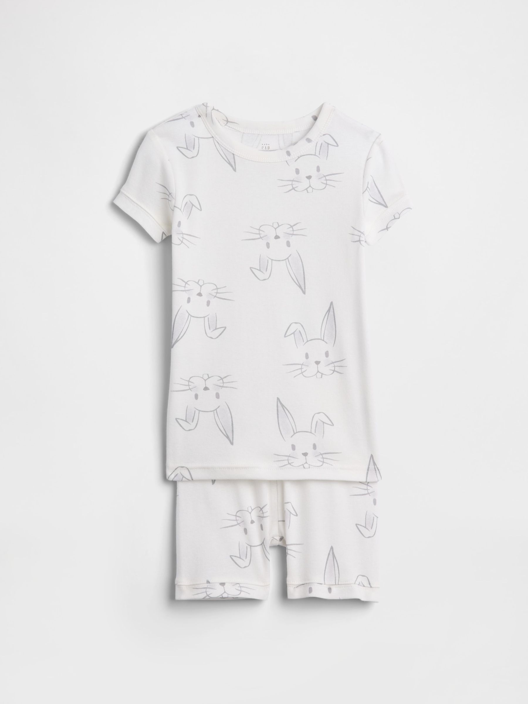 White Bunny Cotton Short  Easter Pyjamas Set - Image 2 of 4
