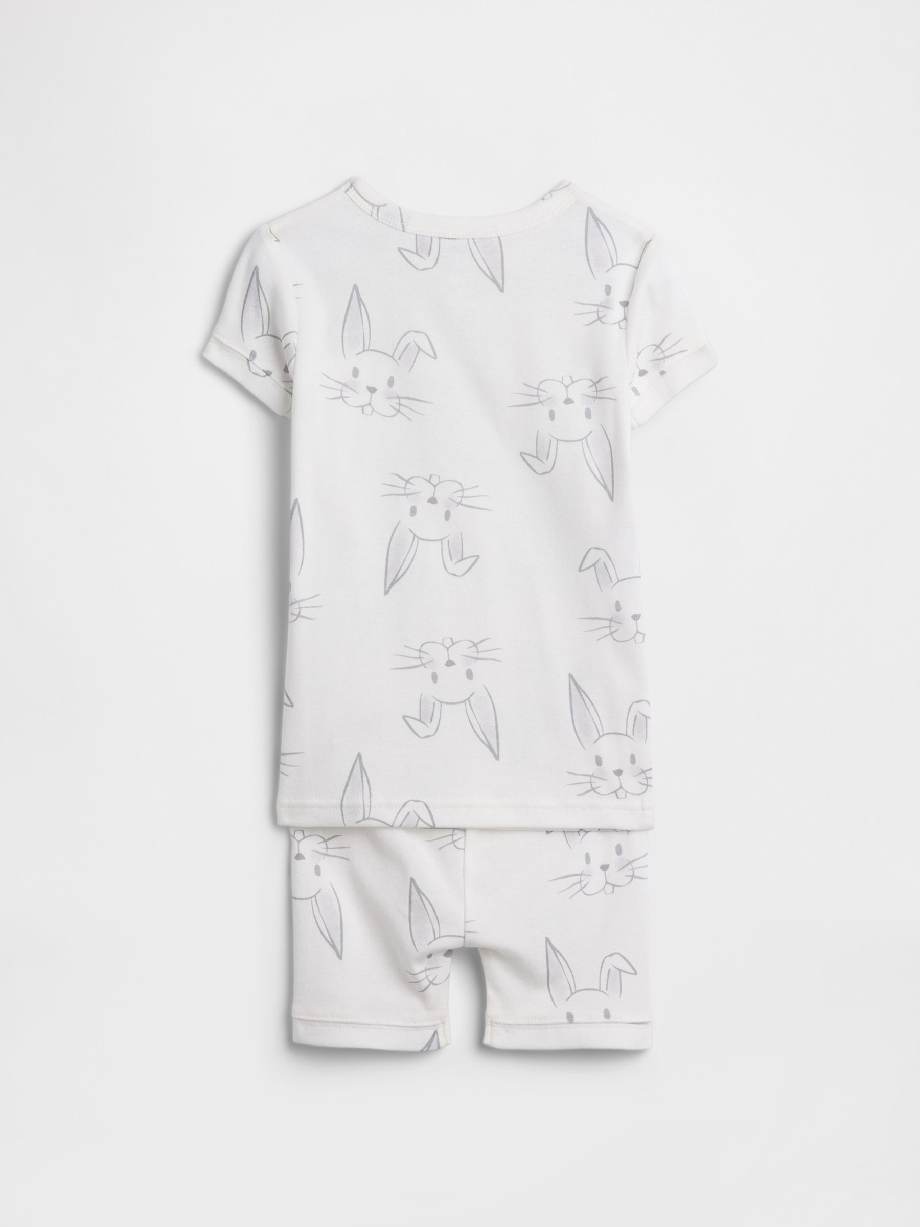 White Bunny Cotton Short  Easter Pyjamas Set - Image 3 of 4