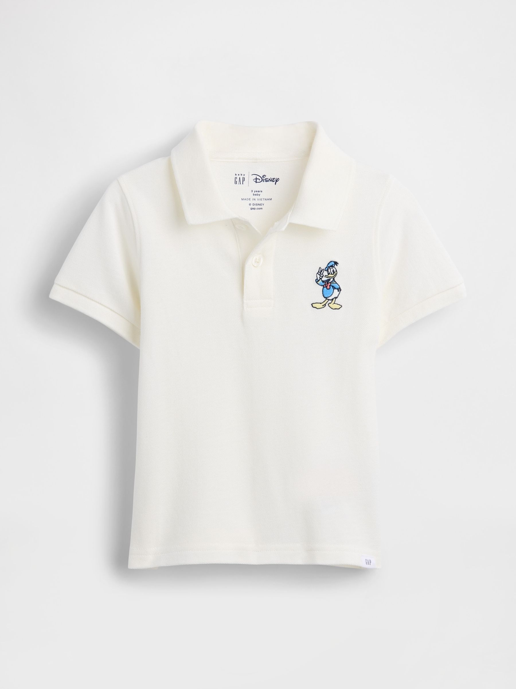 White Donald Duck Disney Pique Polo Shirt - Image 2 of 4