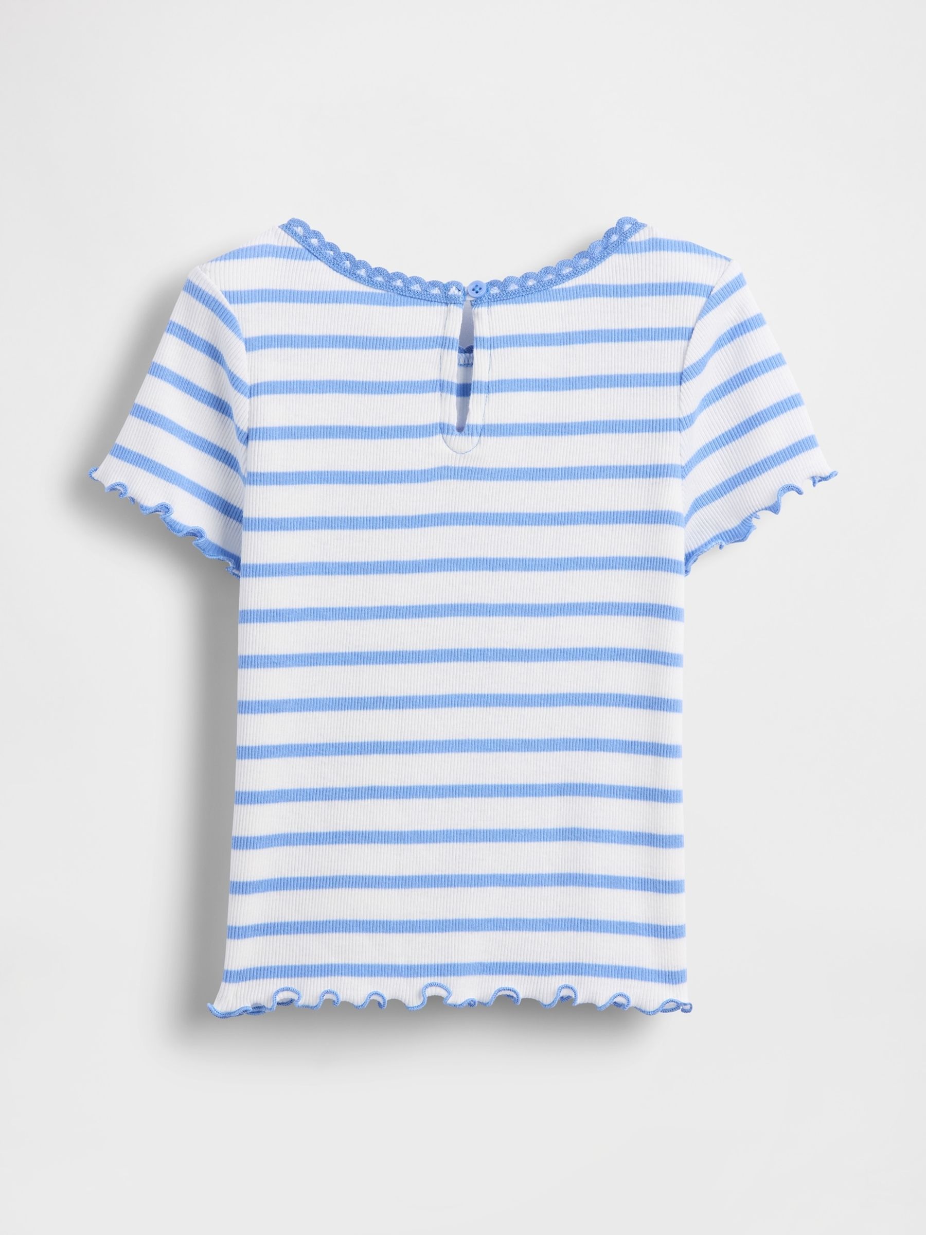 Blue Stripe Embroidered Logo Rib T-Shirt - Image 2 of 3