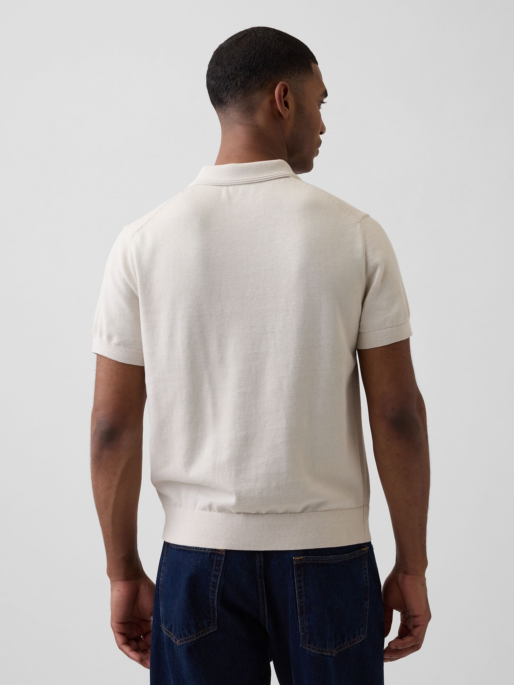 Grey Classic Polo Jumper - Image 2 of 4